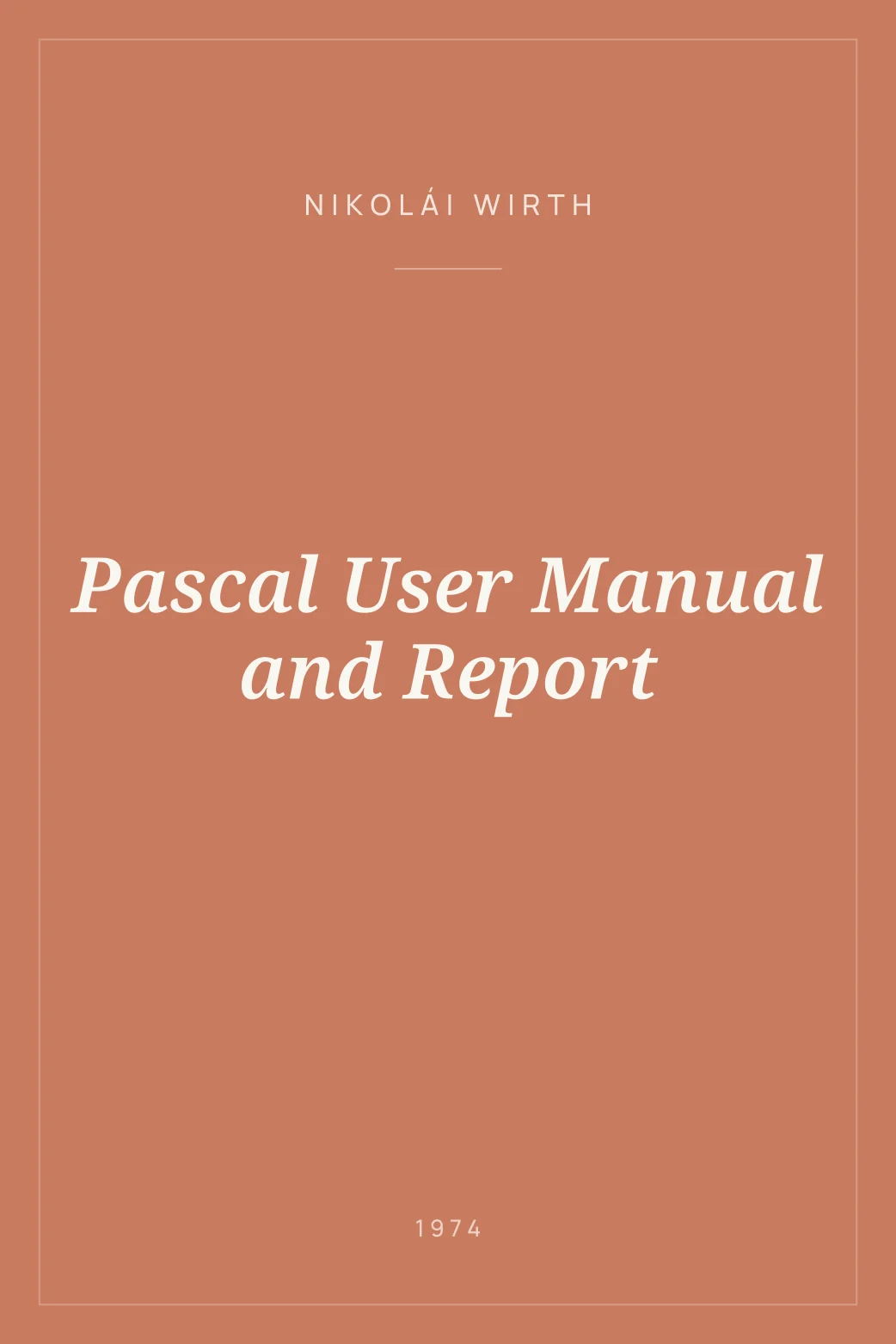 Portada de Pascal User Manual and Report