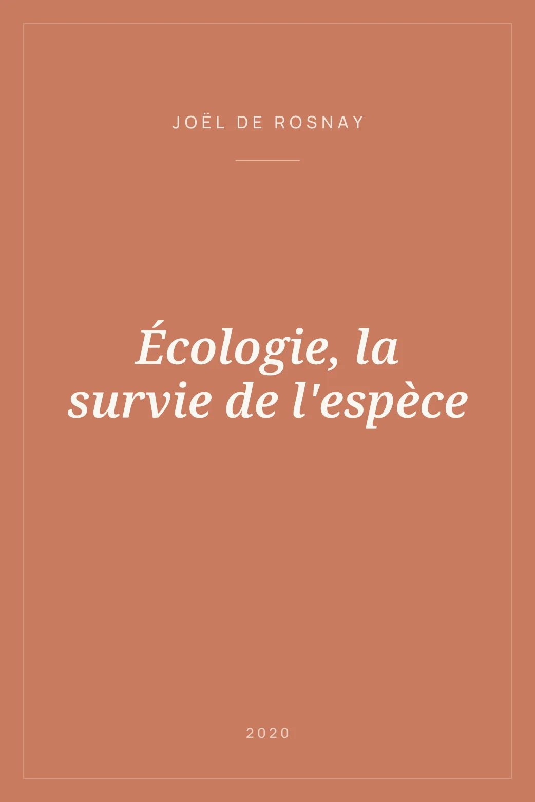 Portada de Écologie, la survie de l'espèce