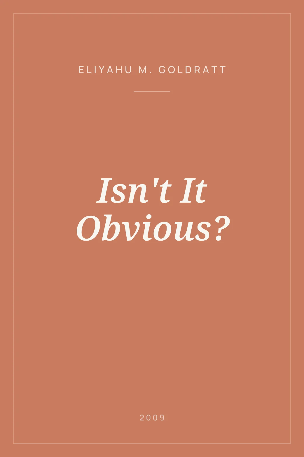 Portada de Isn't It Obvious?