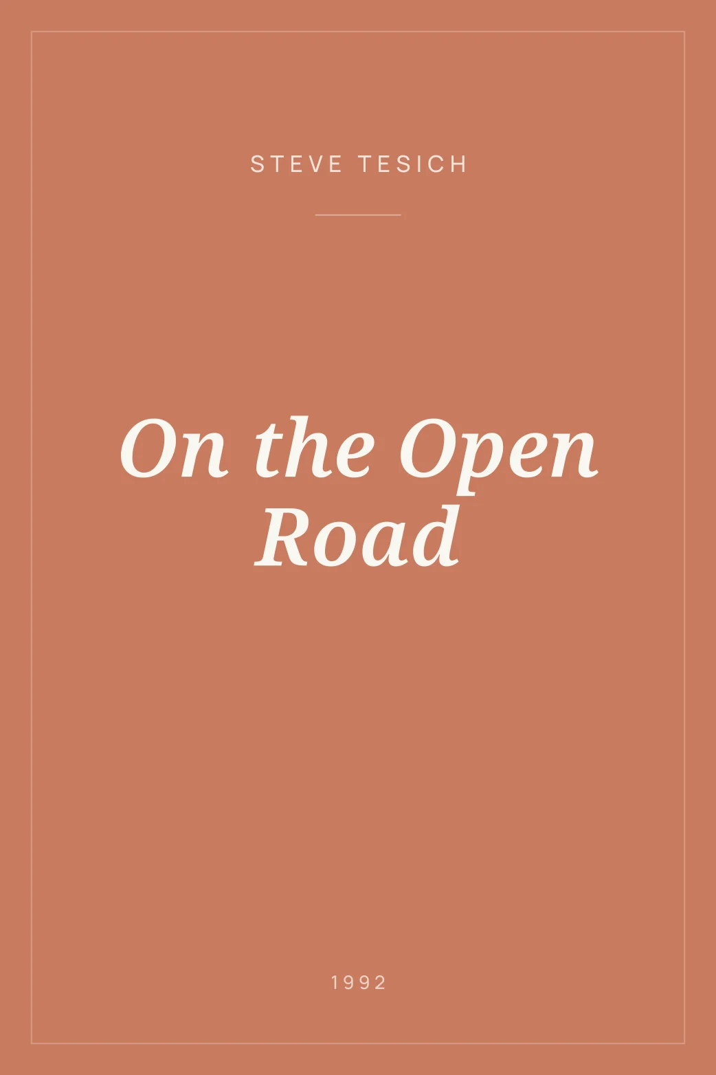 Portada de On the Open Road