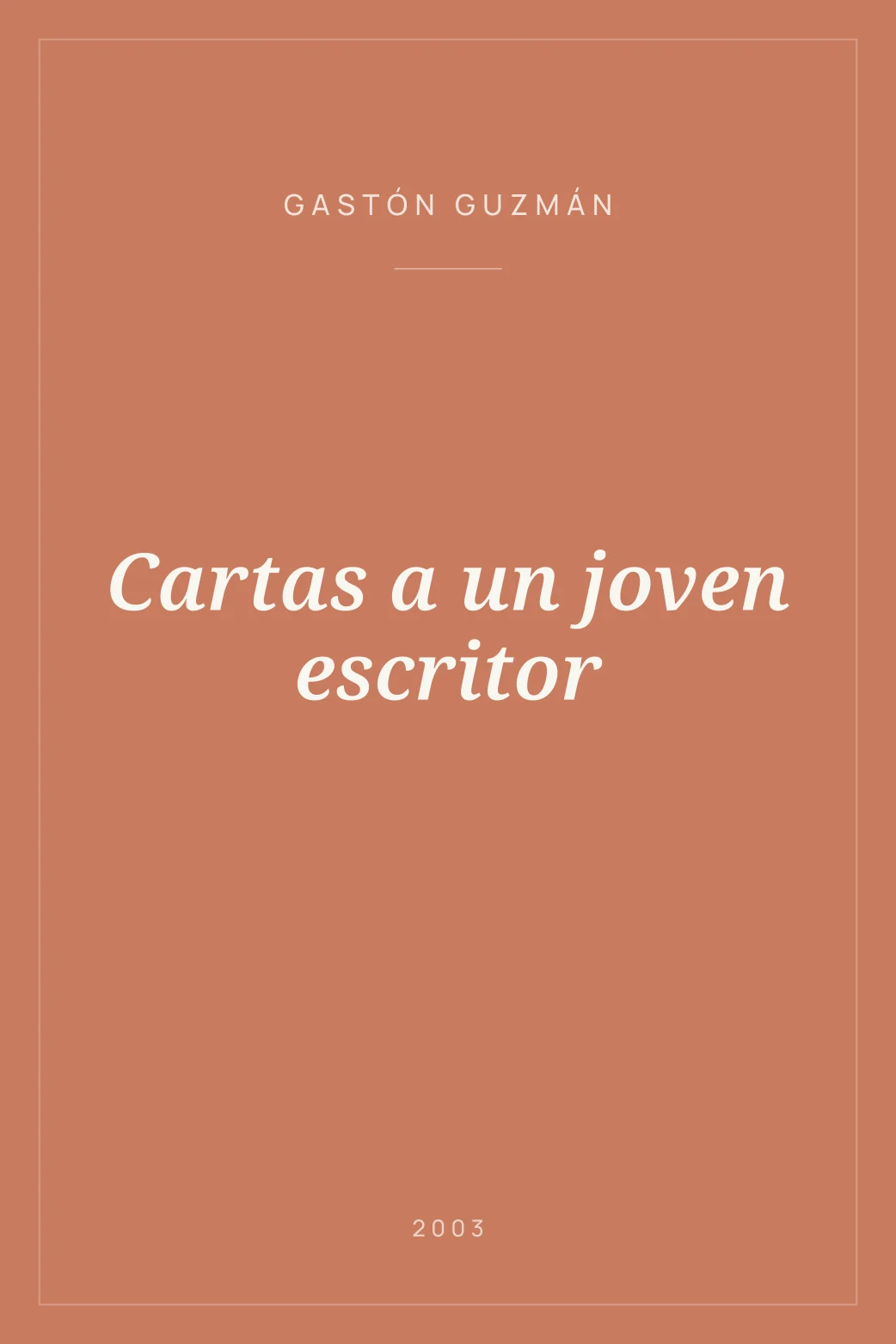 Portada de Cartas a un joven escritor