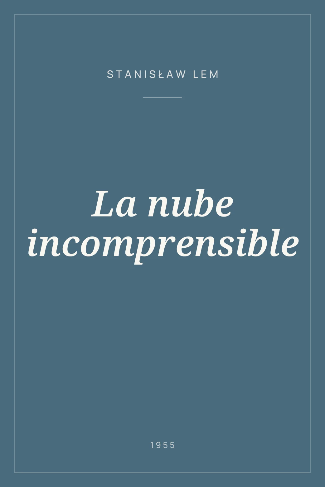Portada de La nube incomprensible