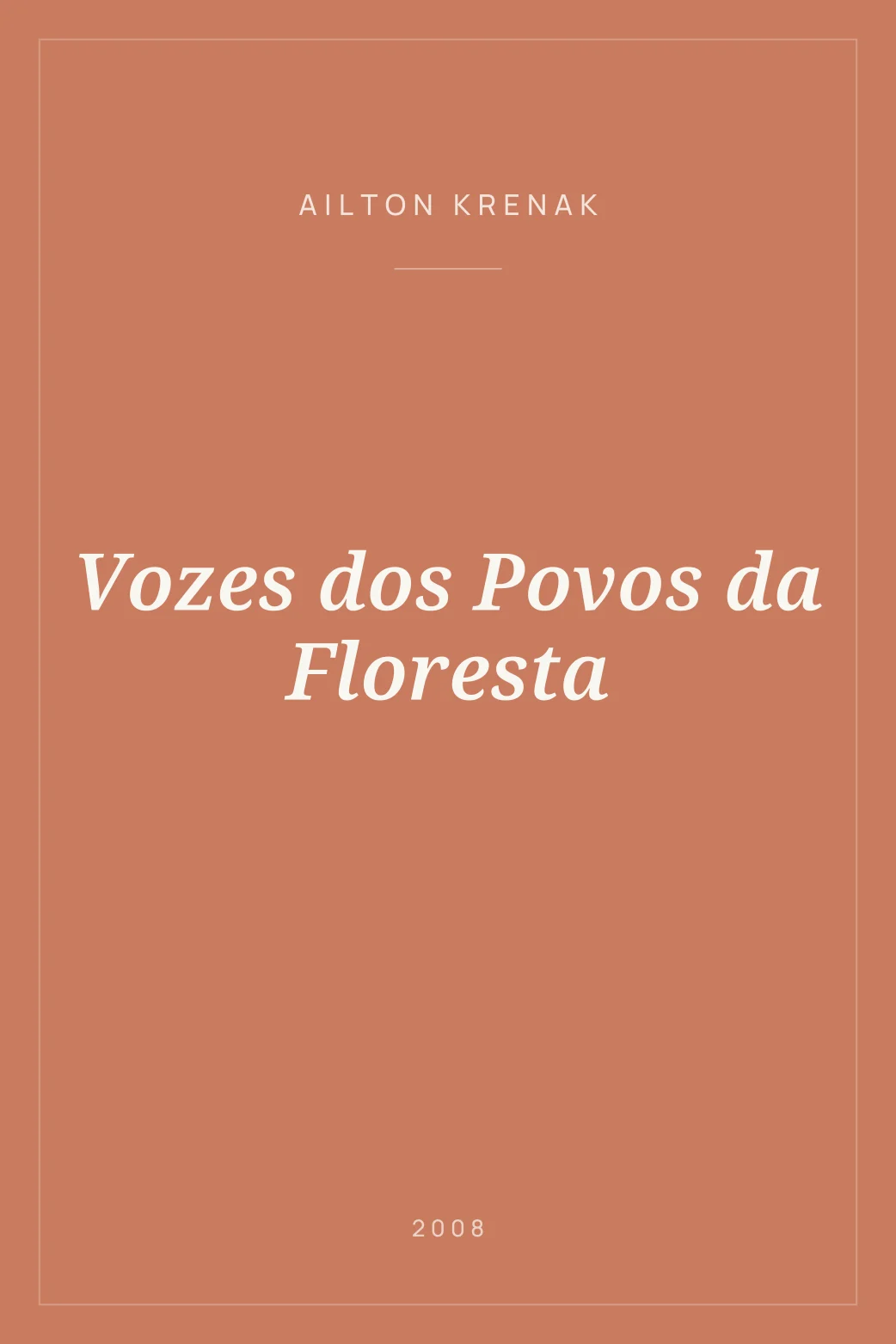 Portada de Vozes dos Povos da Floresta