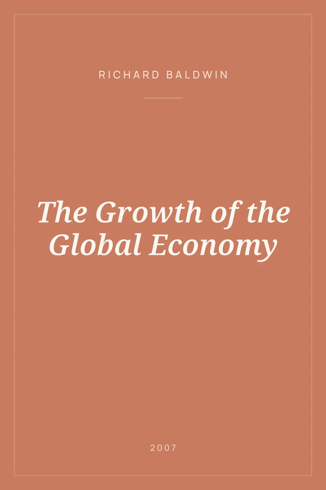 Portada de The Growth of the Global Economy