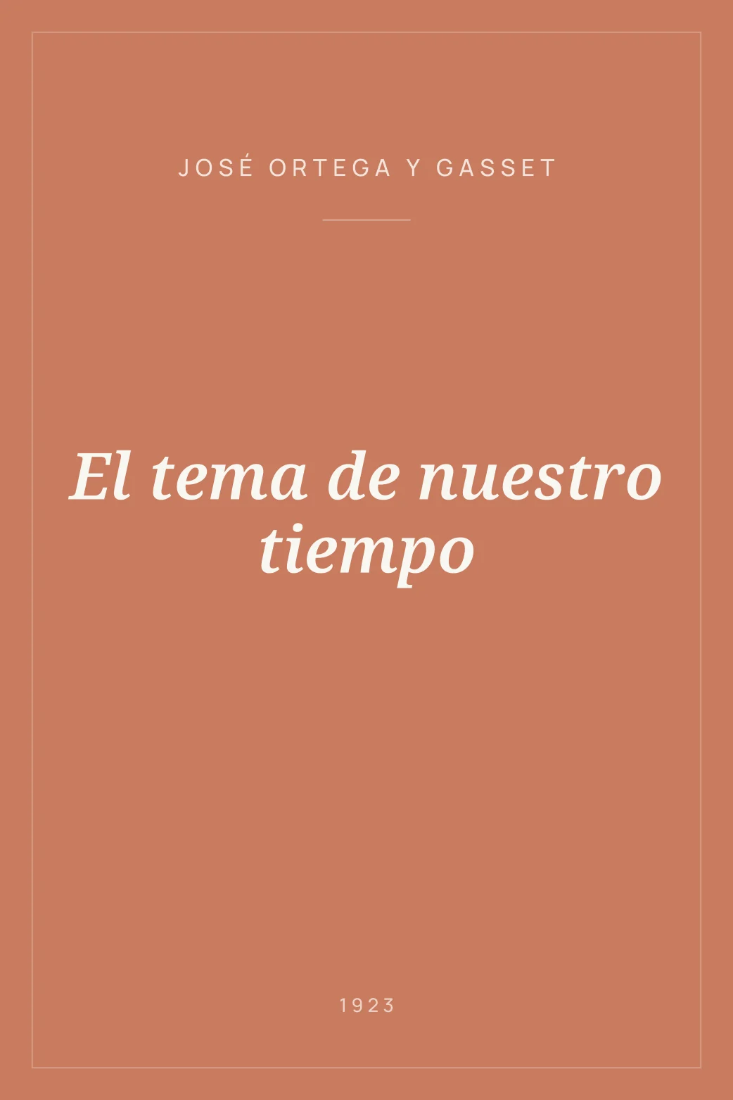 Portada de El tema de nuestro tiempo