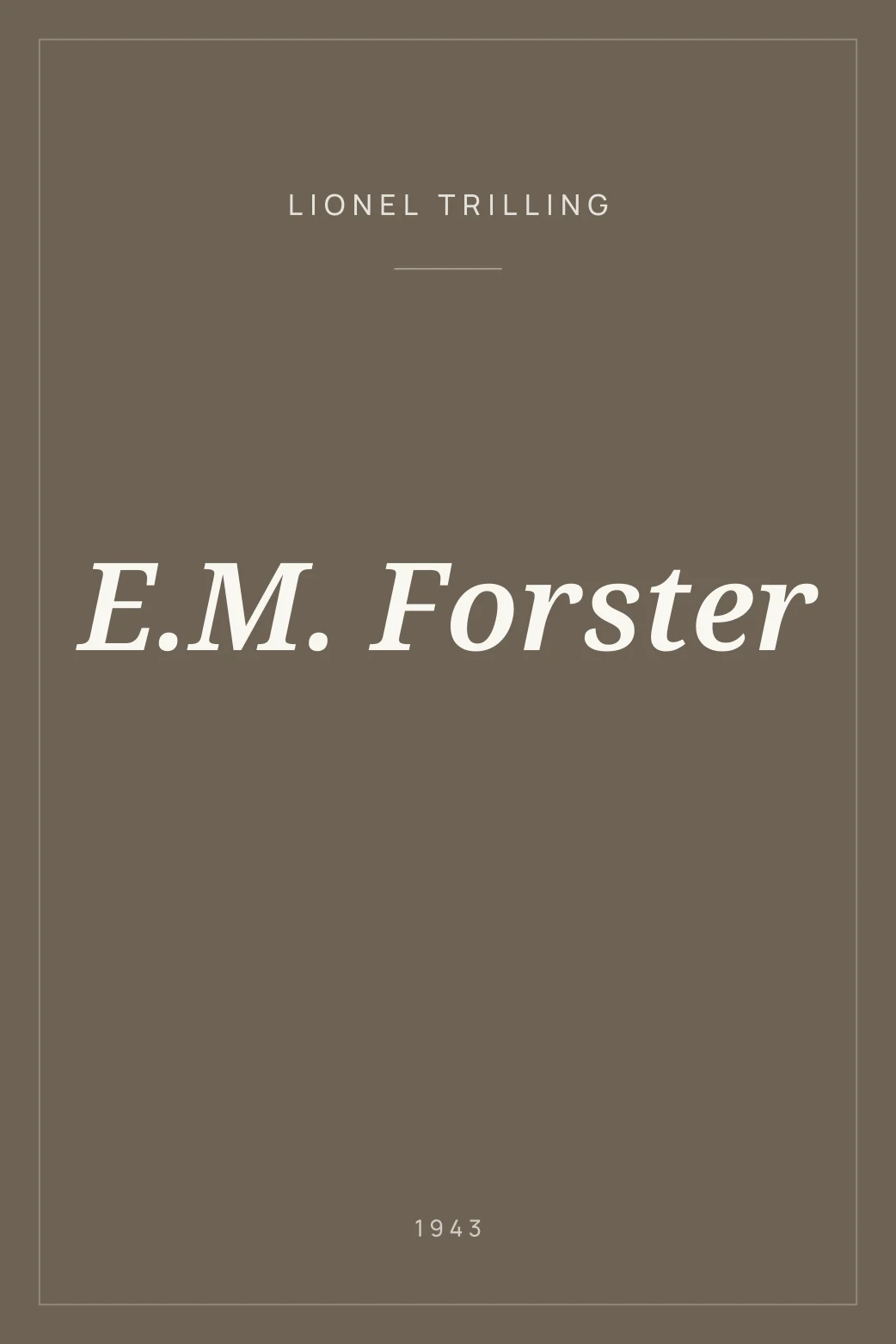 Portada de E.M. Forster