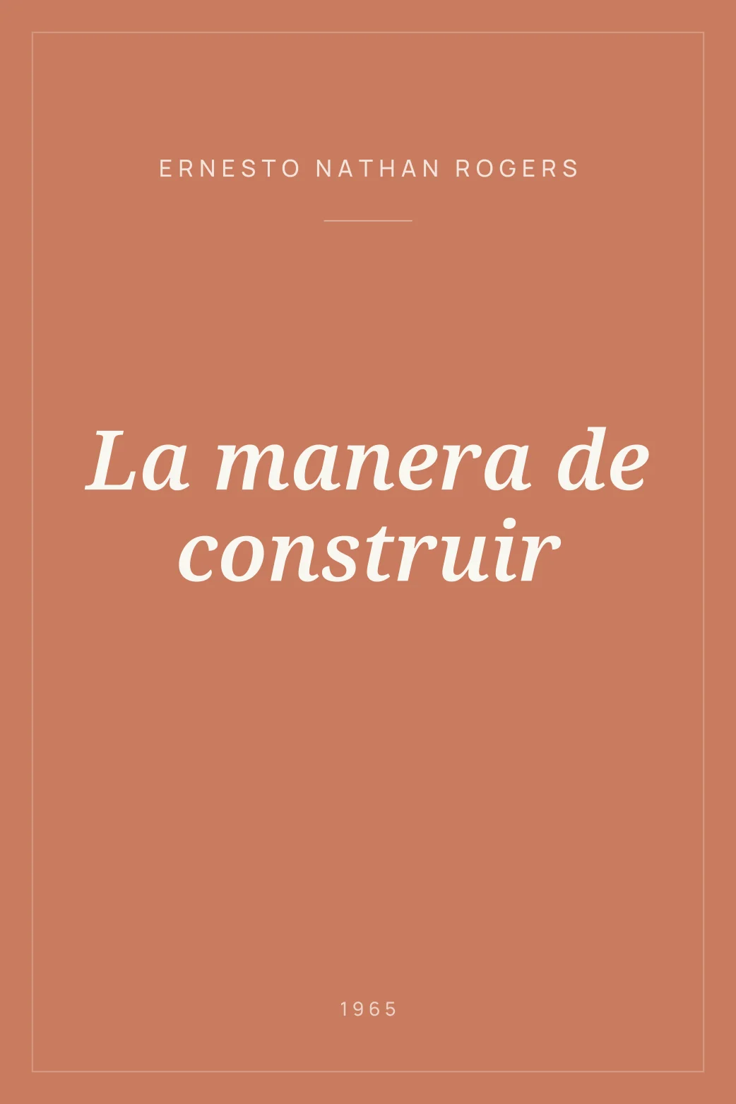 Portada de La manera de construir
