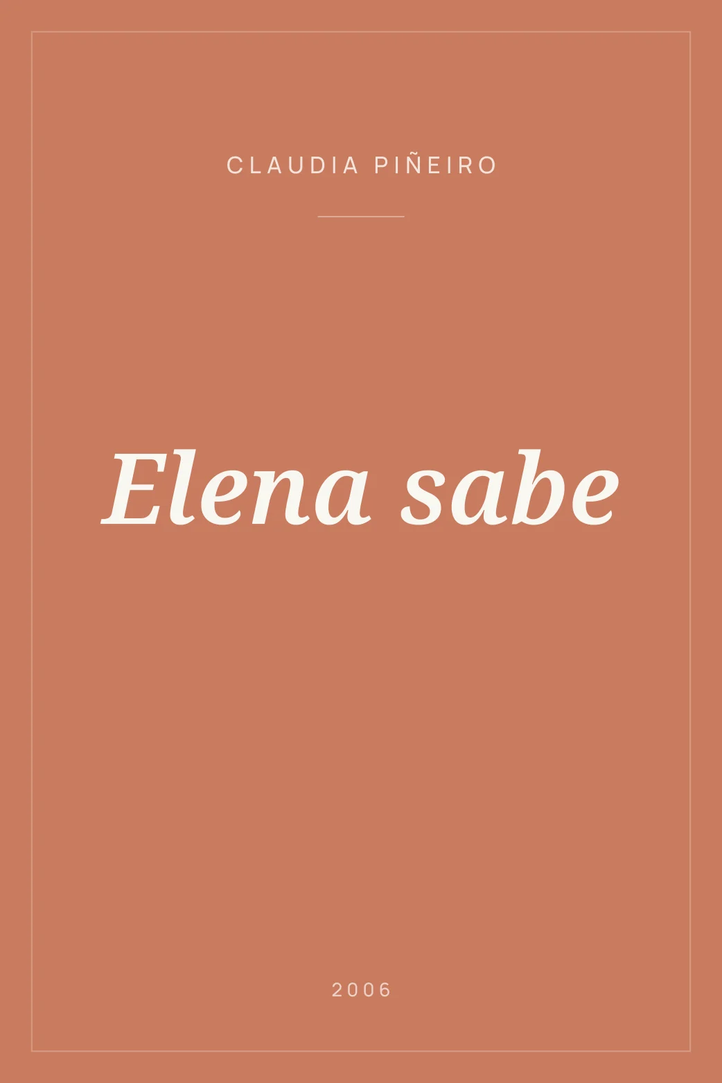Portada de Elena sabe