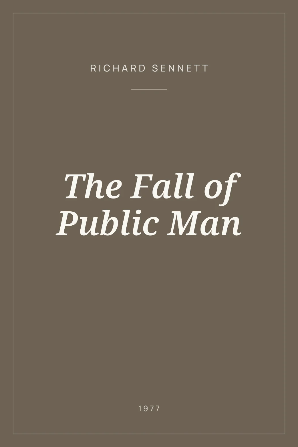 Portada de The Fall of Public Man