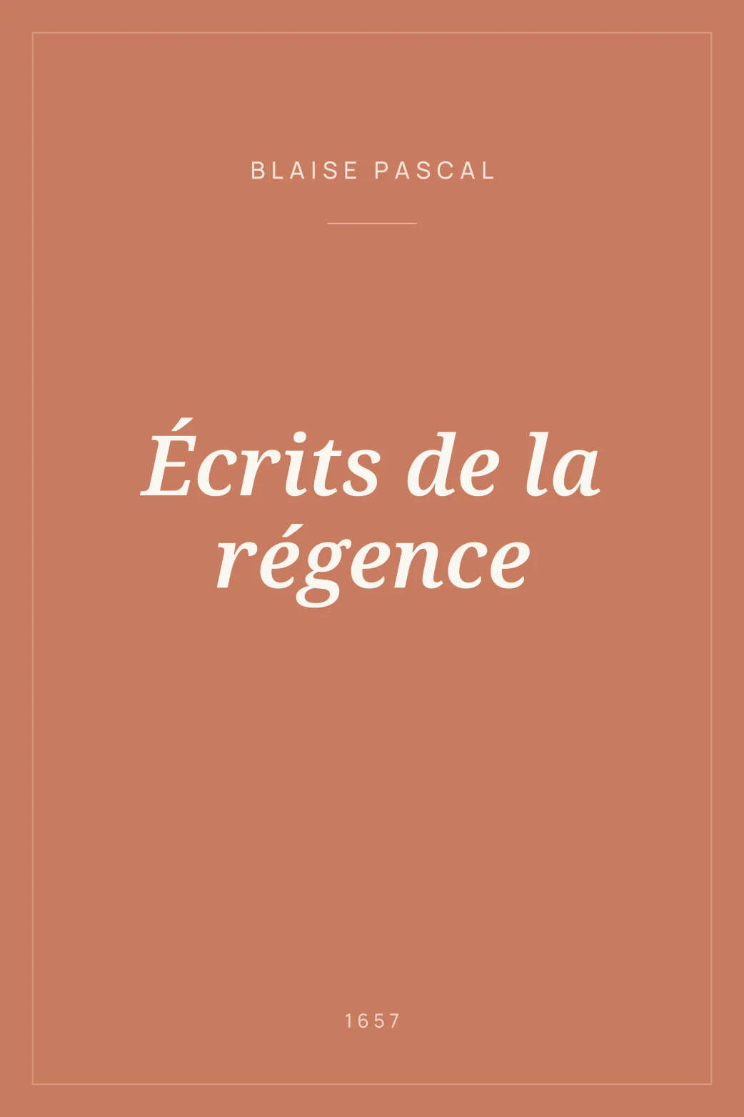 Portada de Écrits de la régence