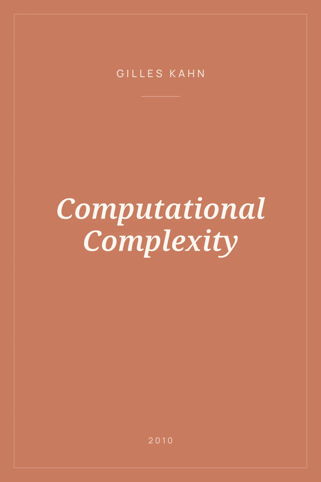 Portada de Computational Complexity