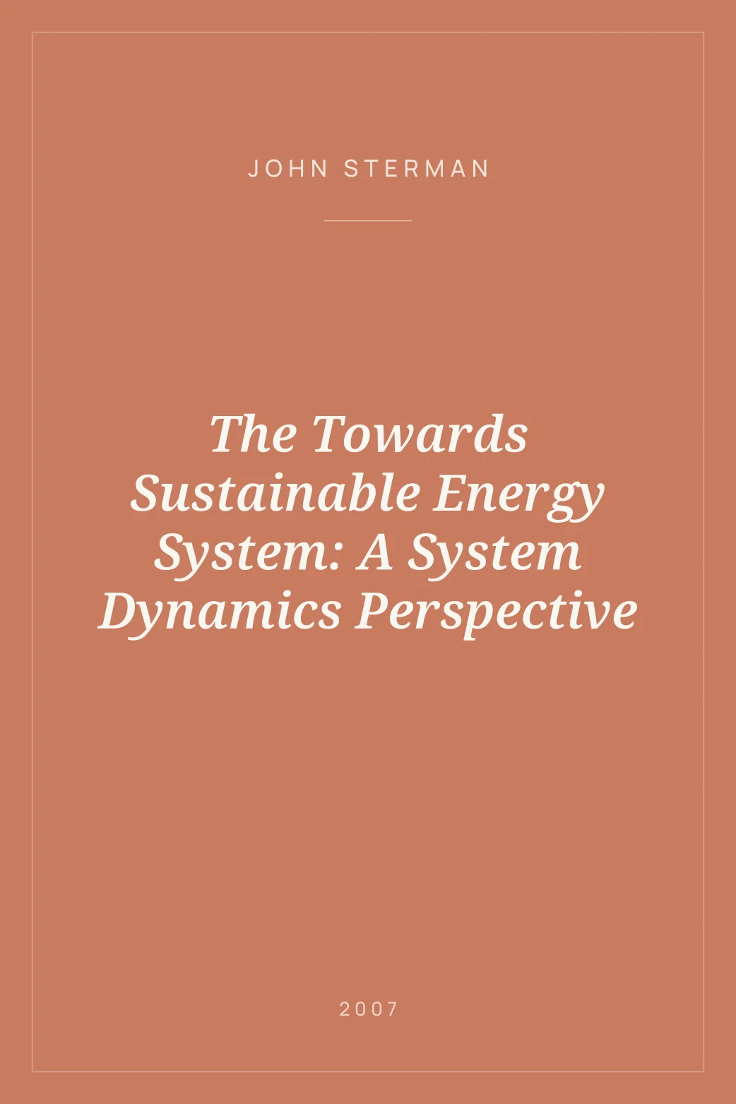 Portada de The Towards Sustainable Energy System: A System Dynamics Perspective