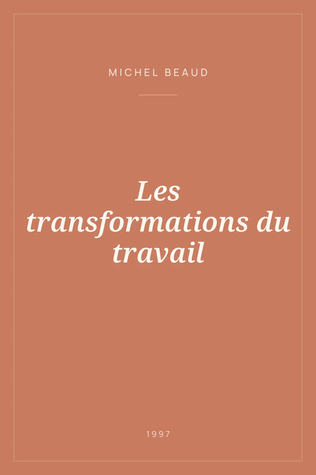 Portada de Les transformations du travail