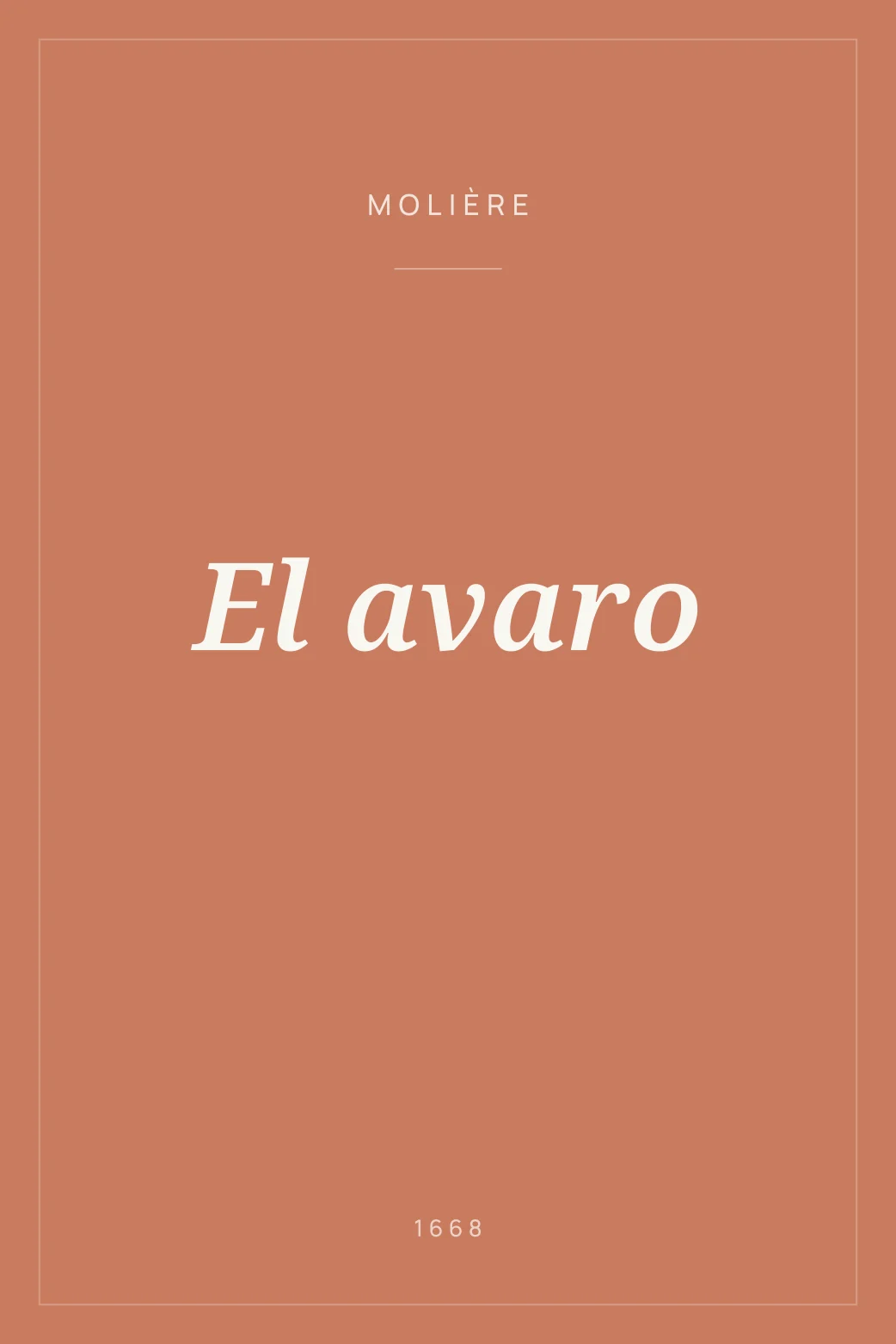 Portada de El avaro