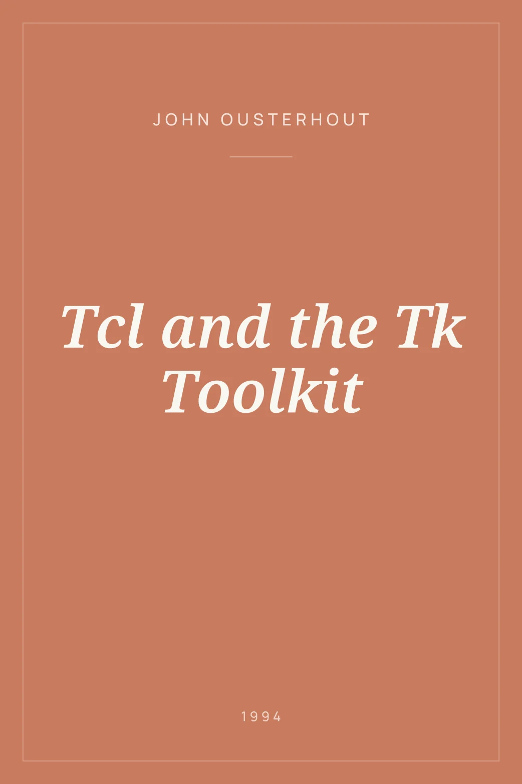Portada de Tcl and the Tk Toolkit