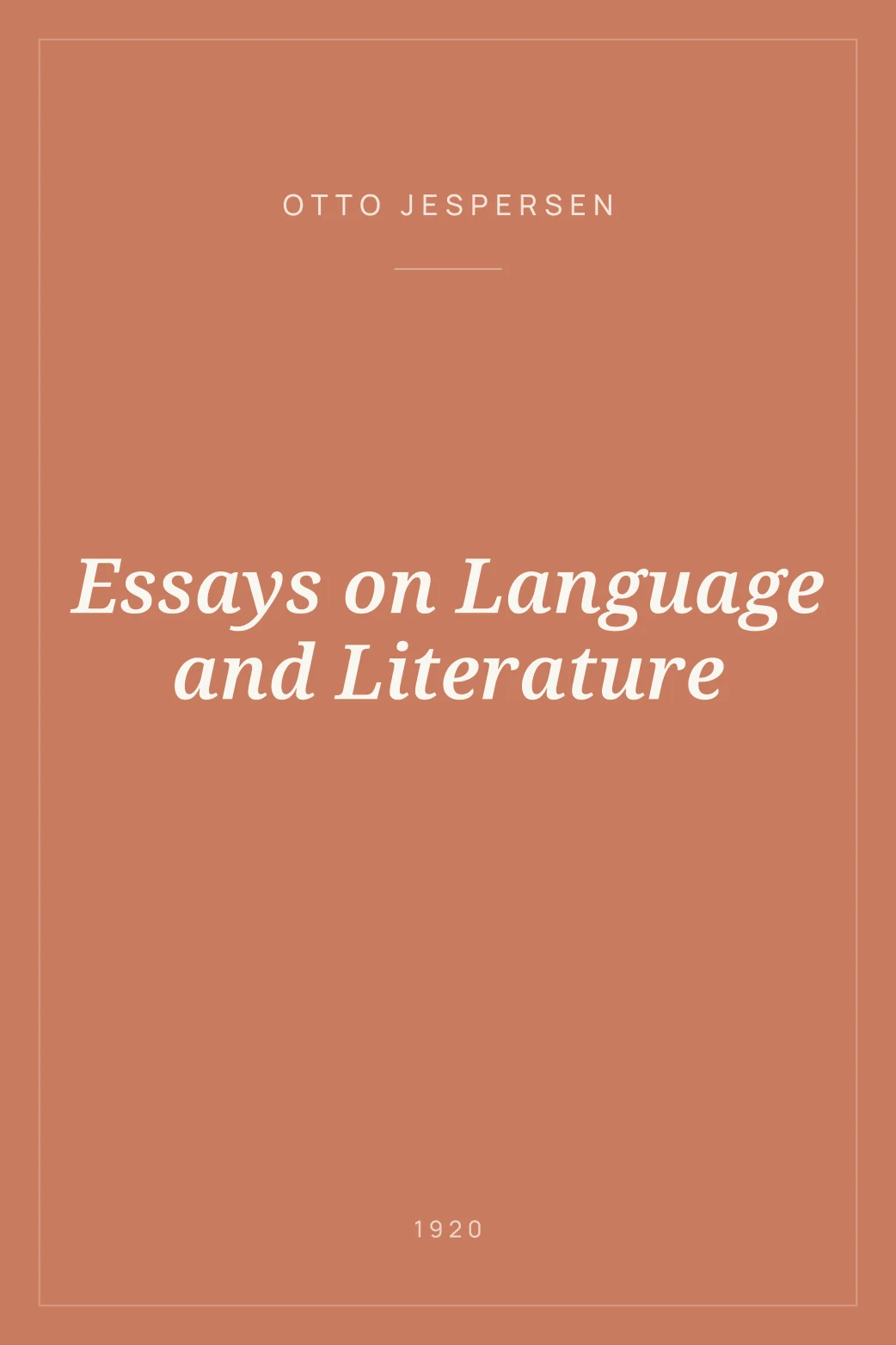 Portada de Essays on Language and Literature