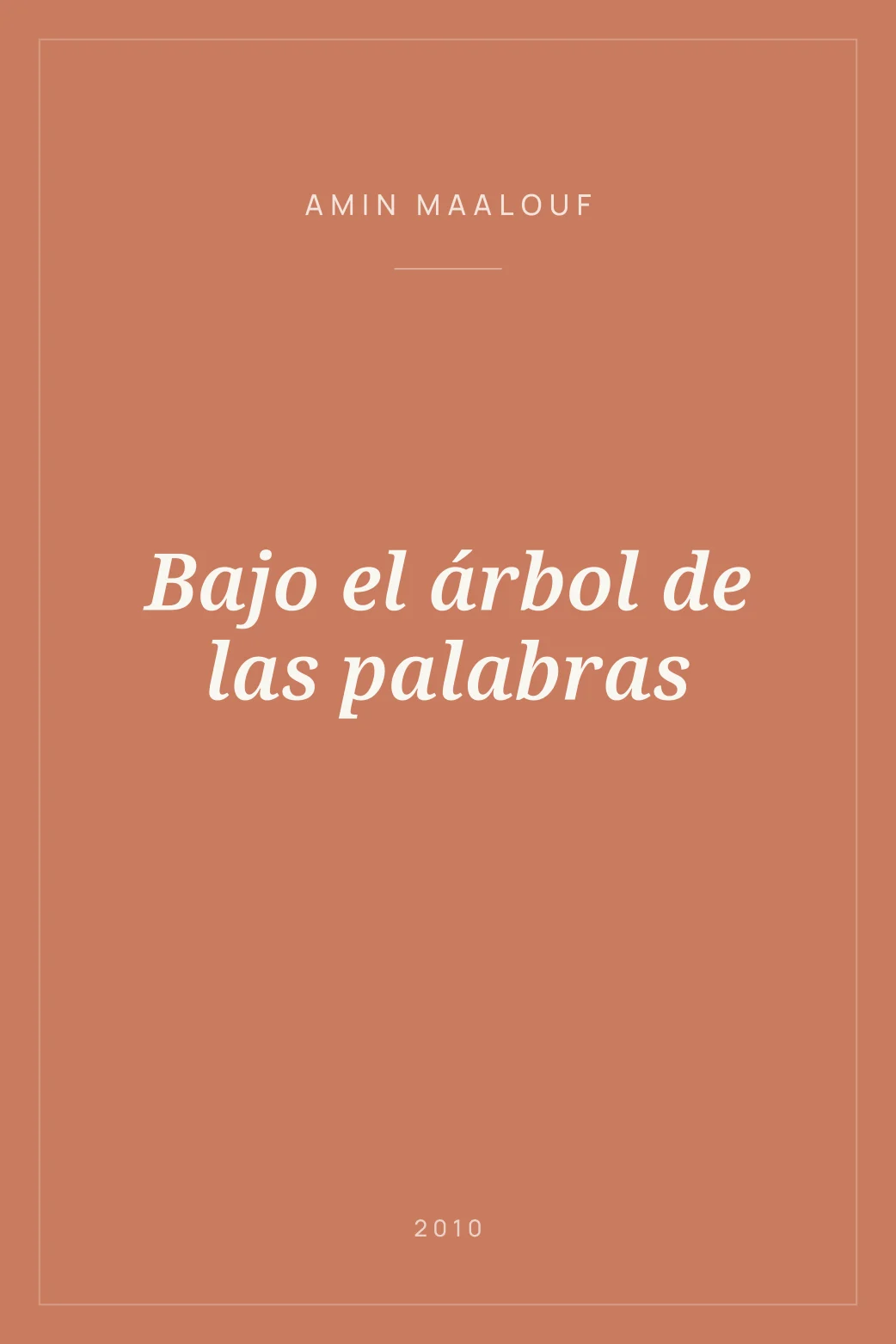 Portada de Bajo el árbol de las palabras
