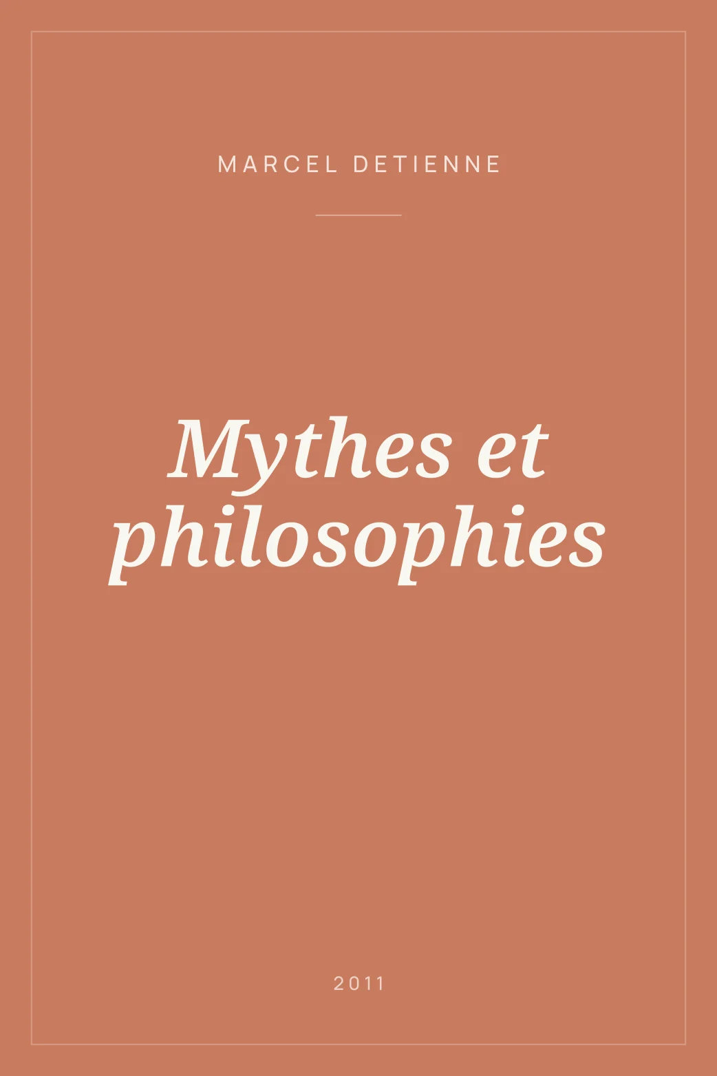 Portada de Mythes et philosophies