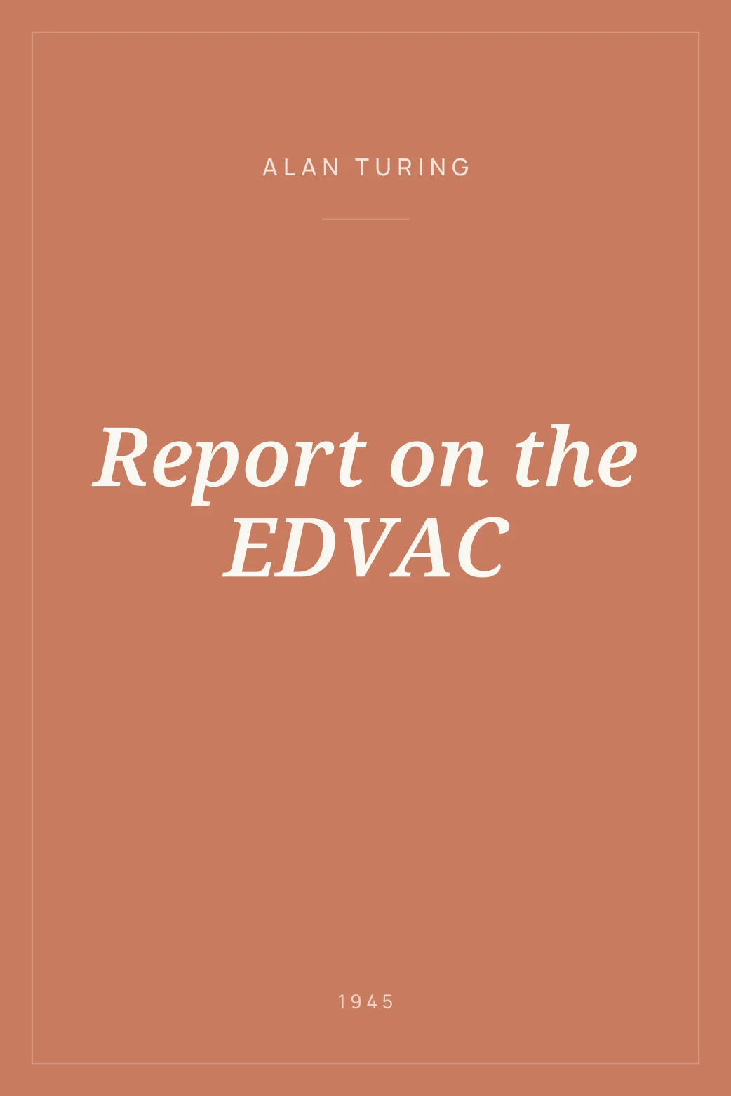 Portada de Report on the EDVAC