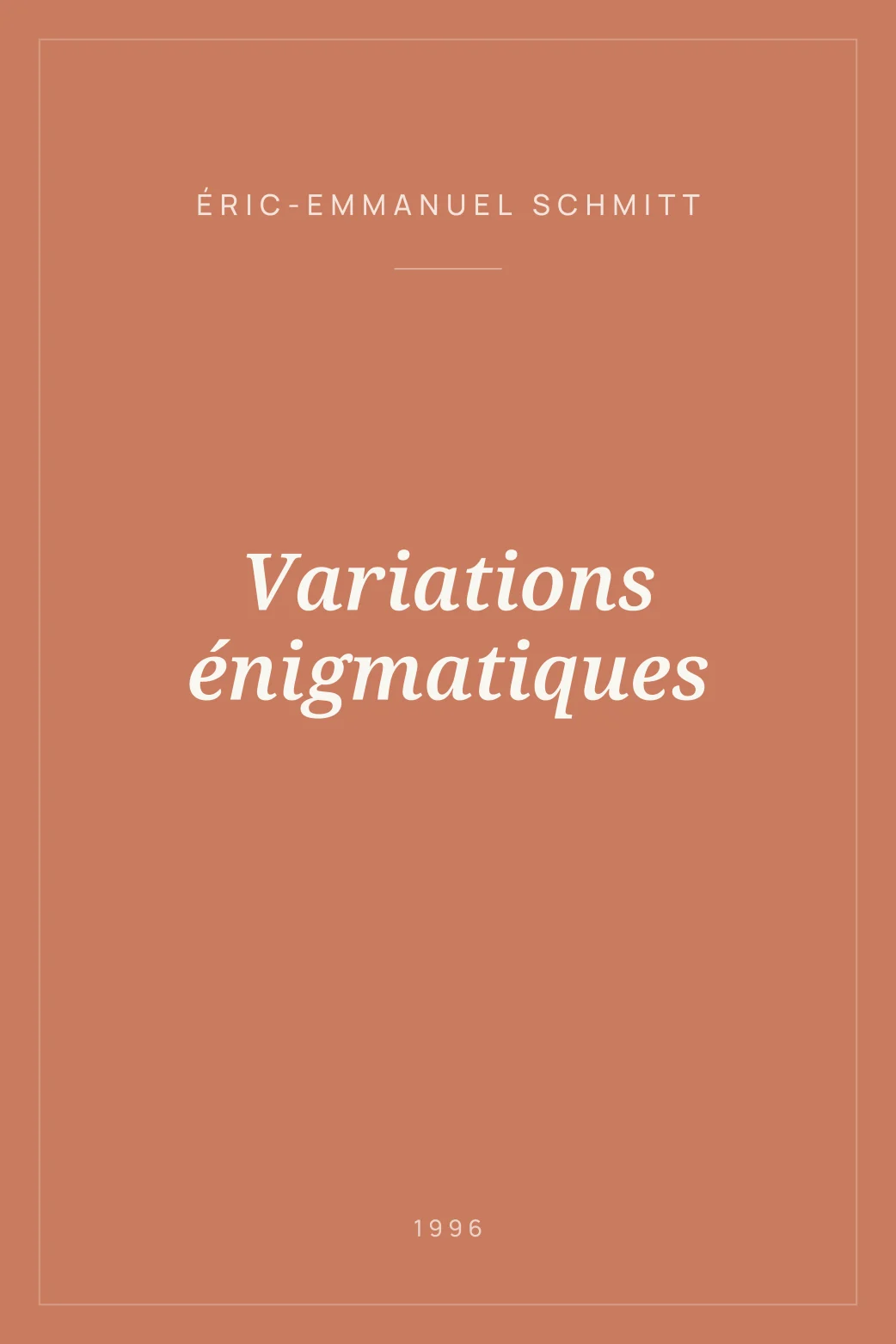 Portada de Variations énigmatiques