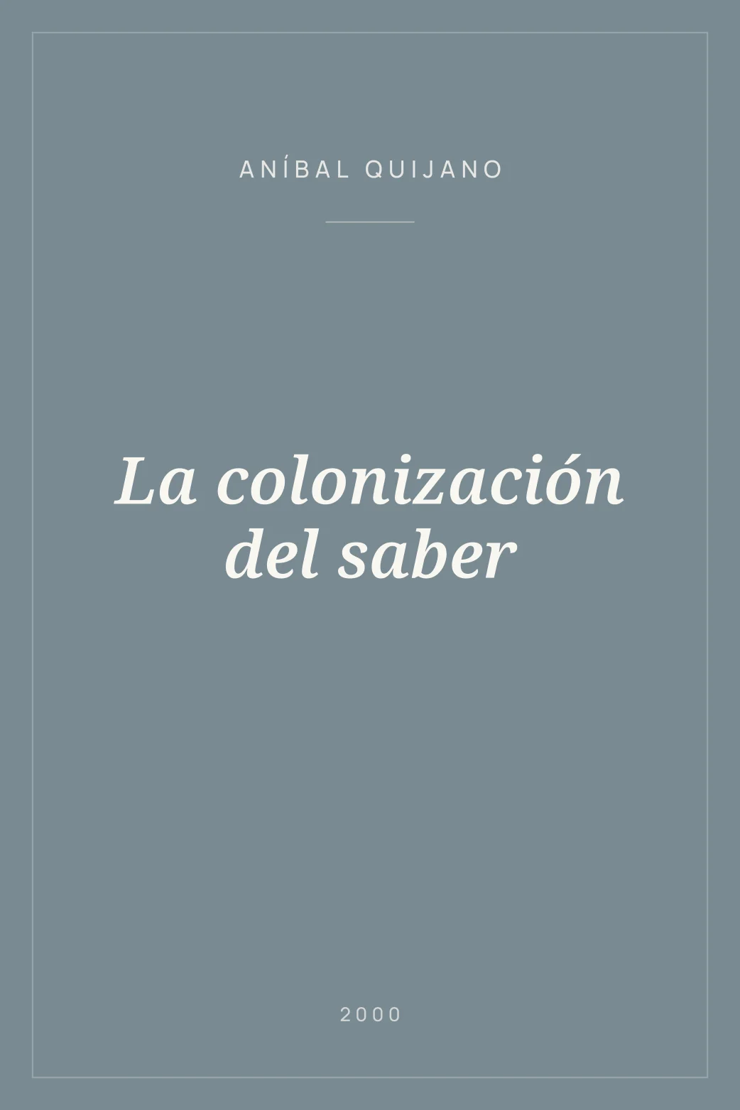 Portada de La colonización del saber