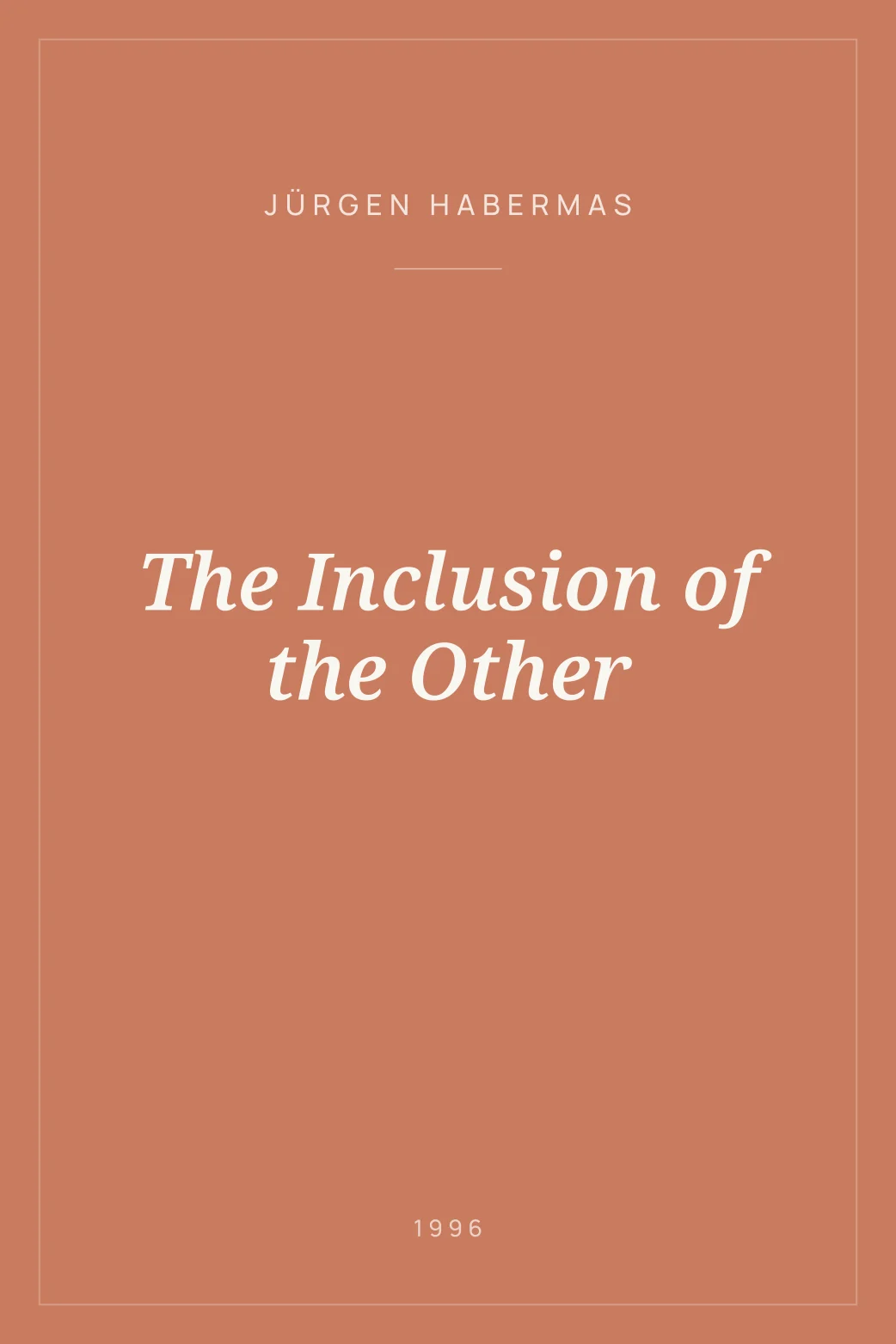 Portada de The Inclusion of the Other