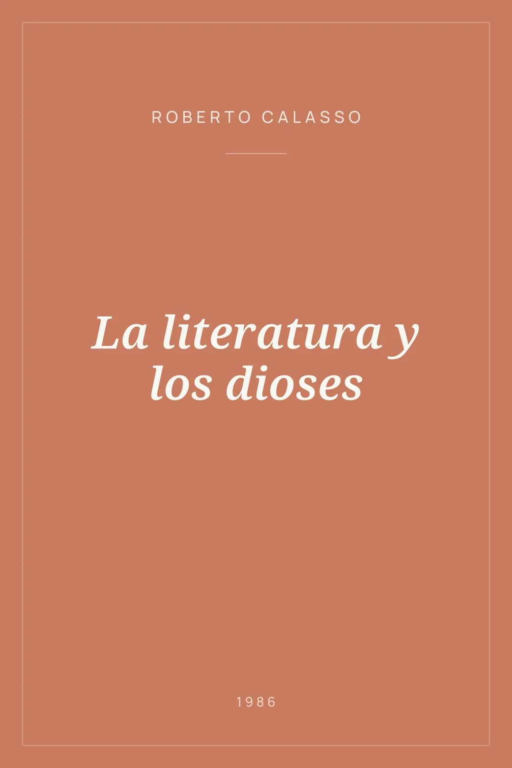 Portada de La literatura y los dioses