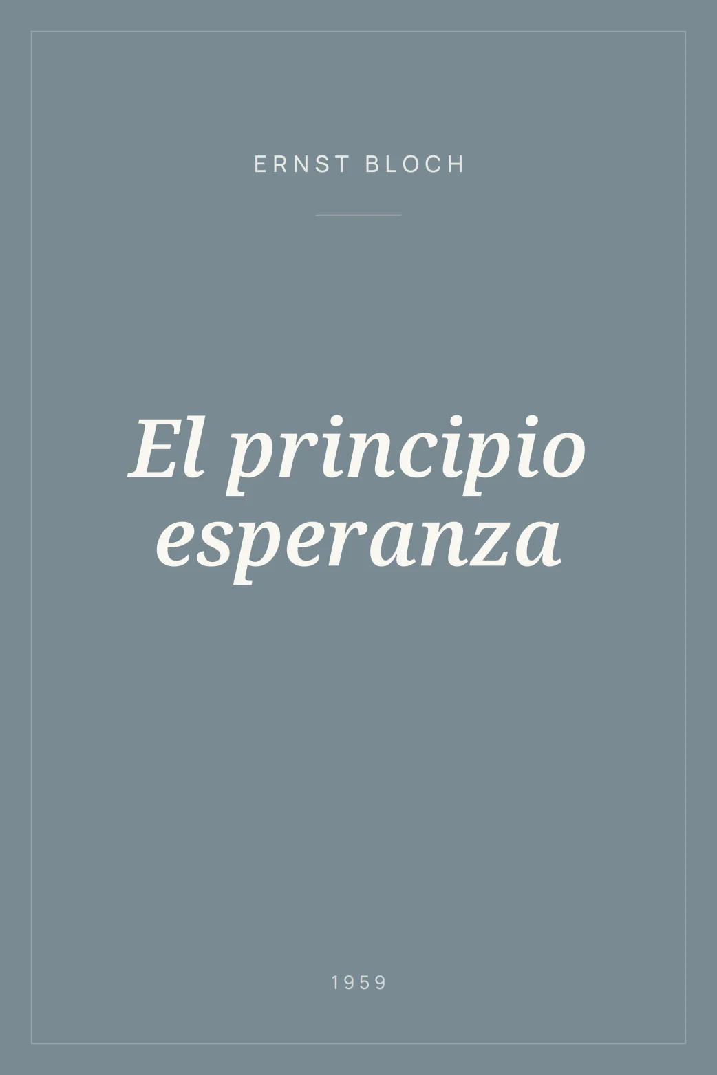 Portada de El principio esperanza