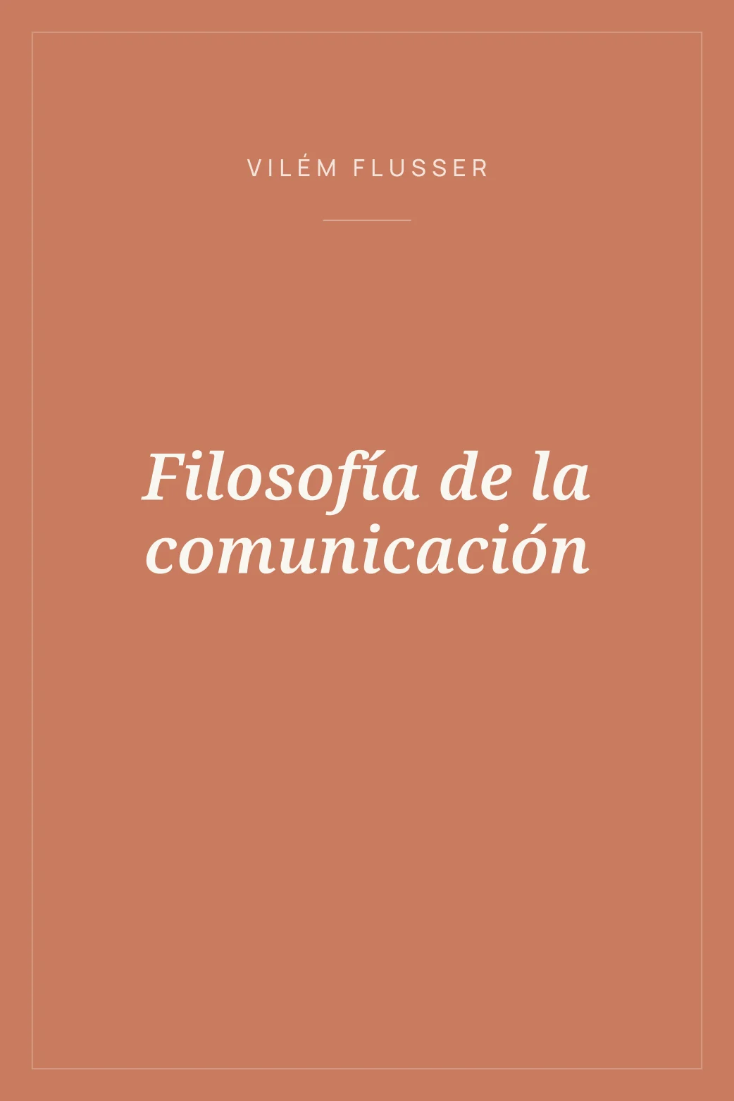 Portada de Filosofía de la comunicación