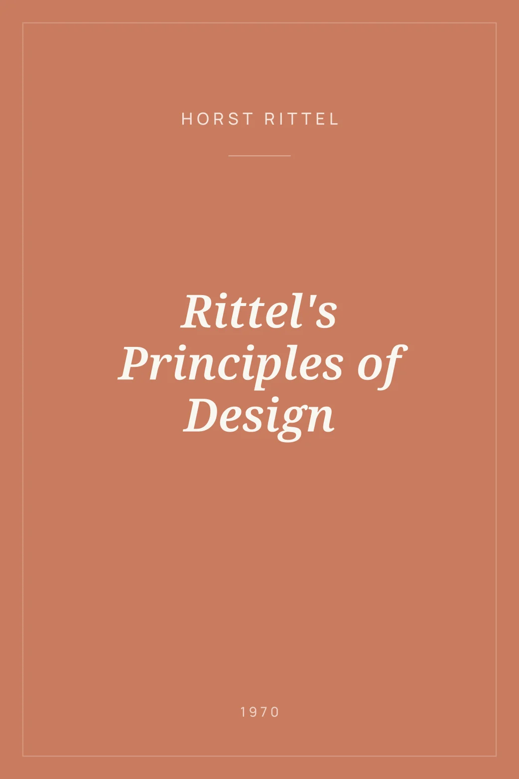 Portada de Rittel's Principles of Design