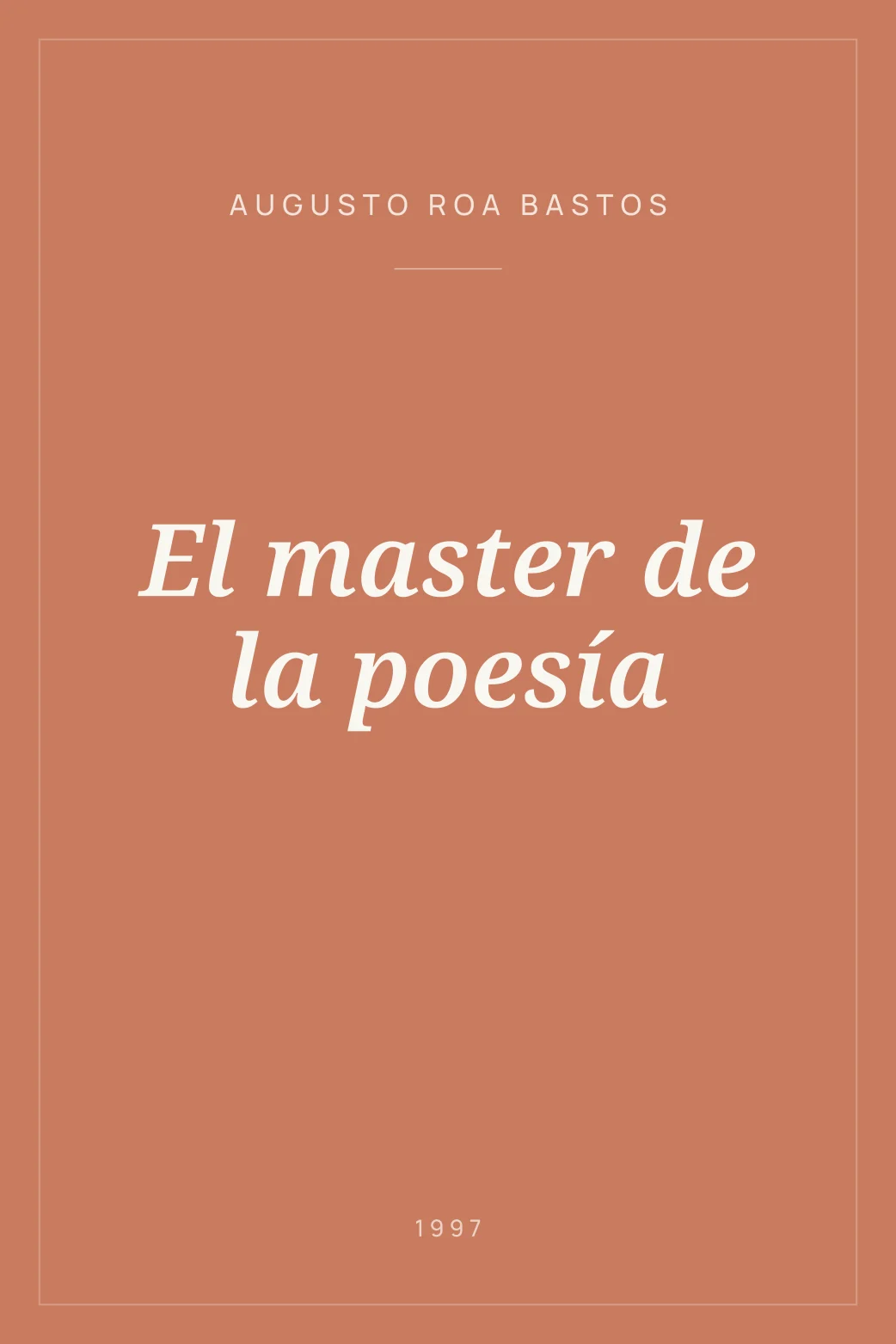 Portada de El master de la poesía