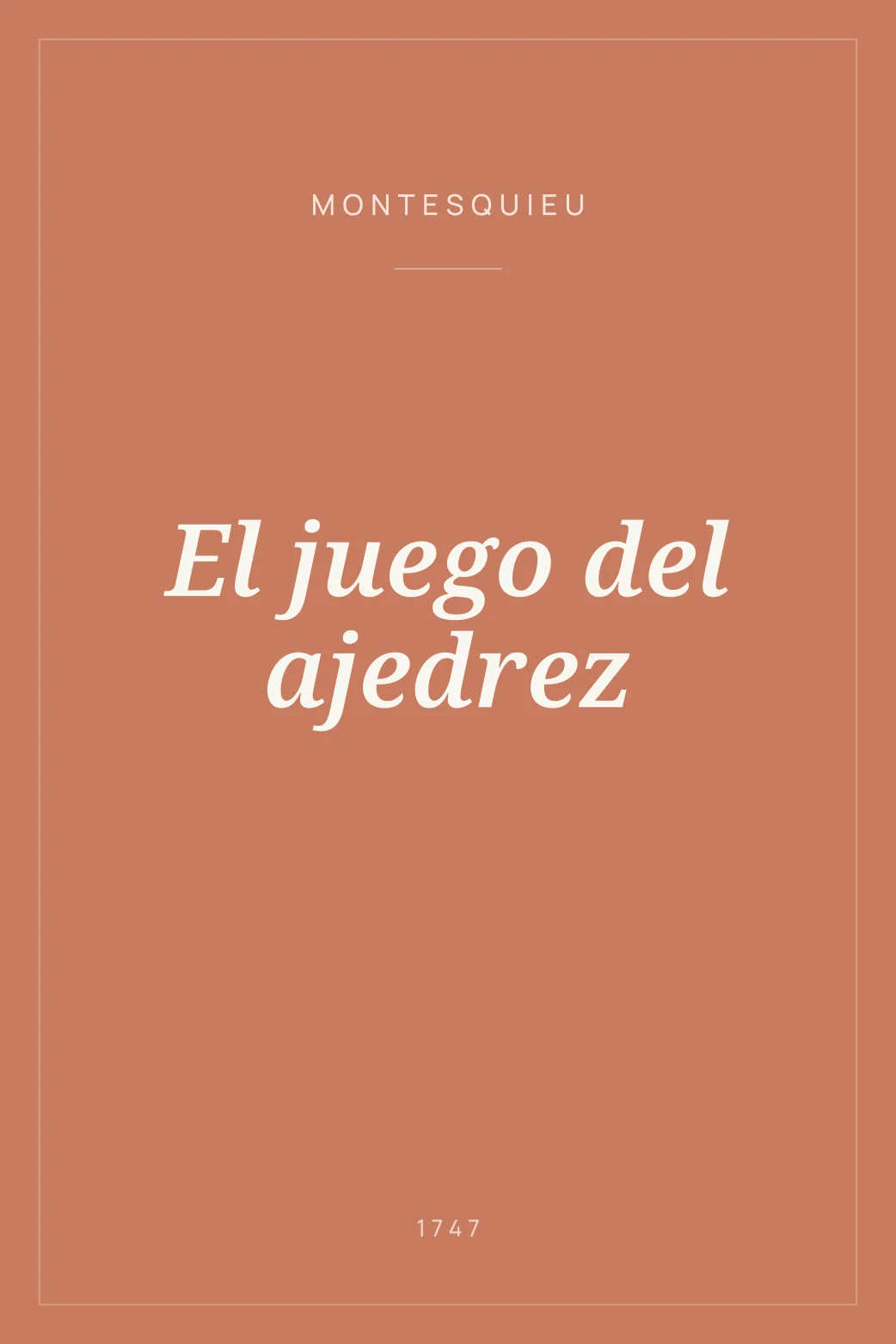 Portada de El juego del ajedrez