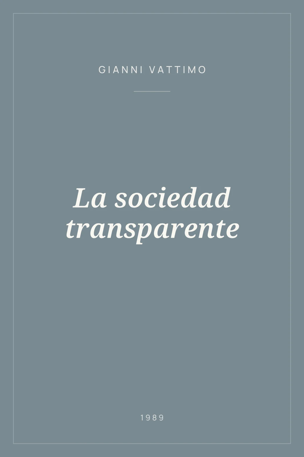 Portada de La sociedad transparente
