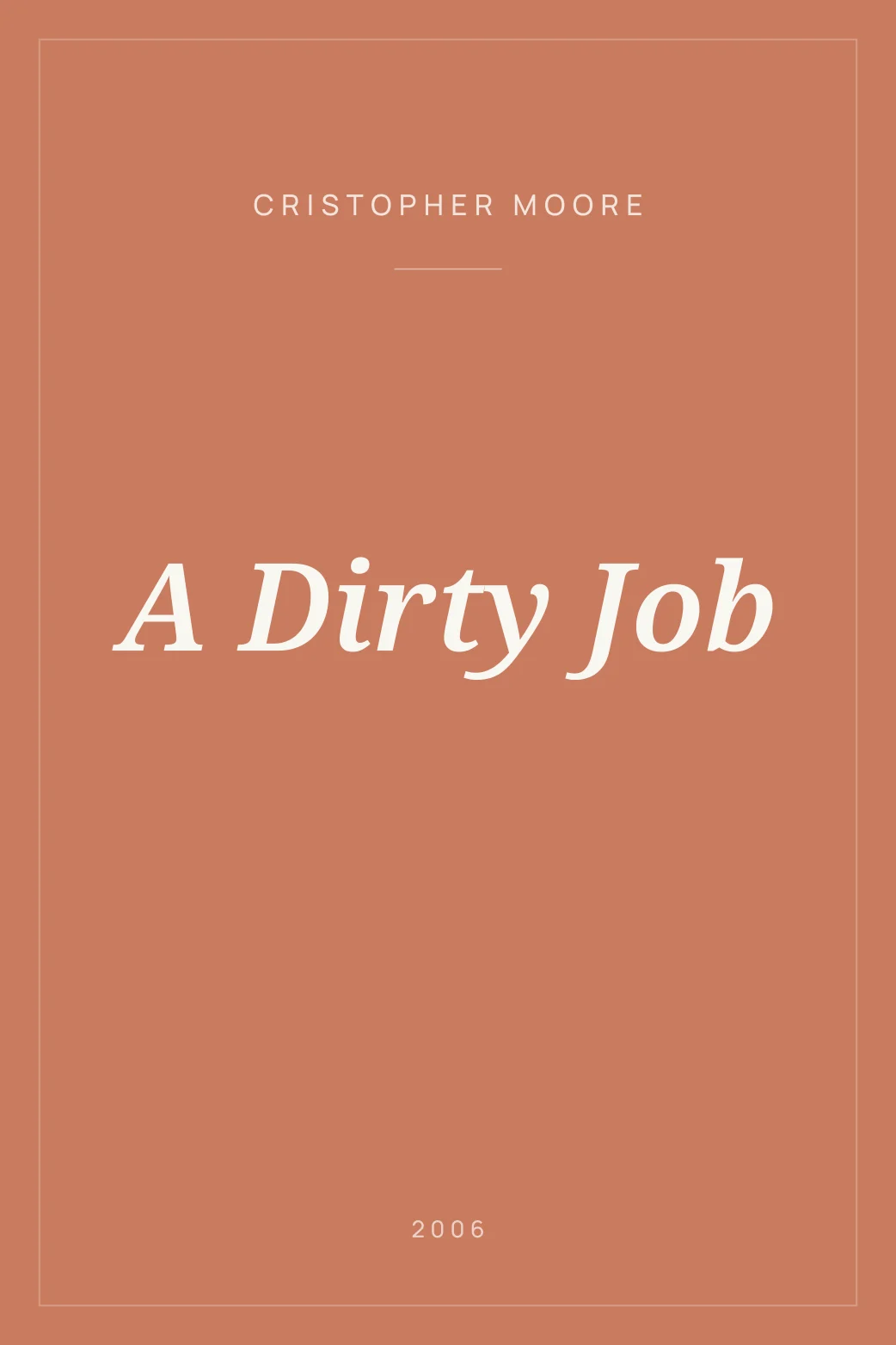 Portada de A Dirty Job