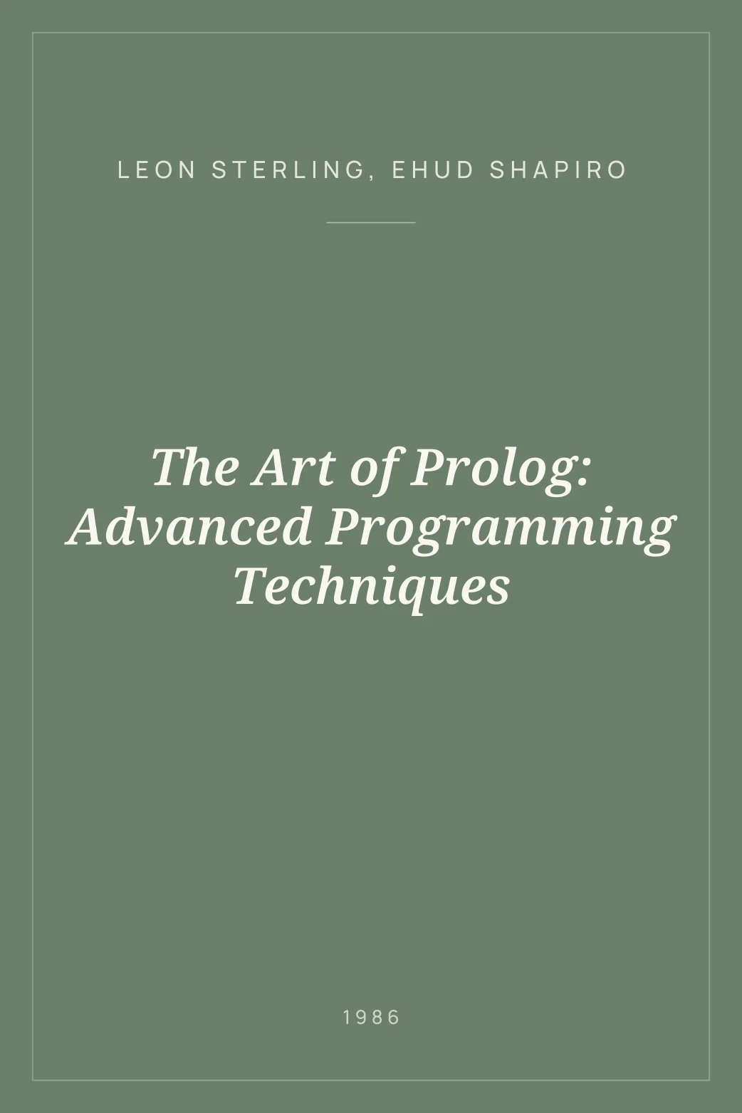 Portada de The Art of Prolog: Advanced Programming Techniques