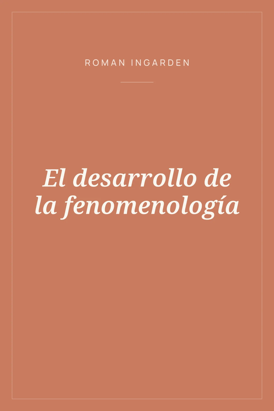 Portada de El desarrollo de la fenomenología