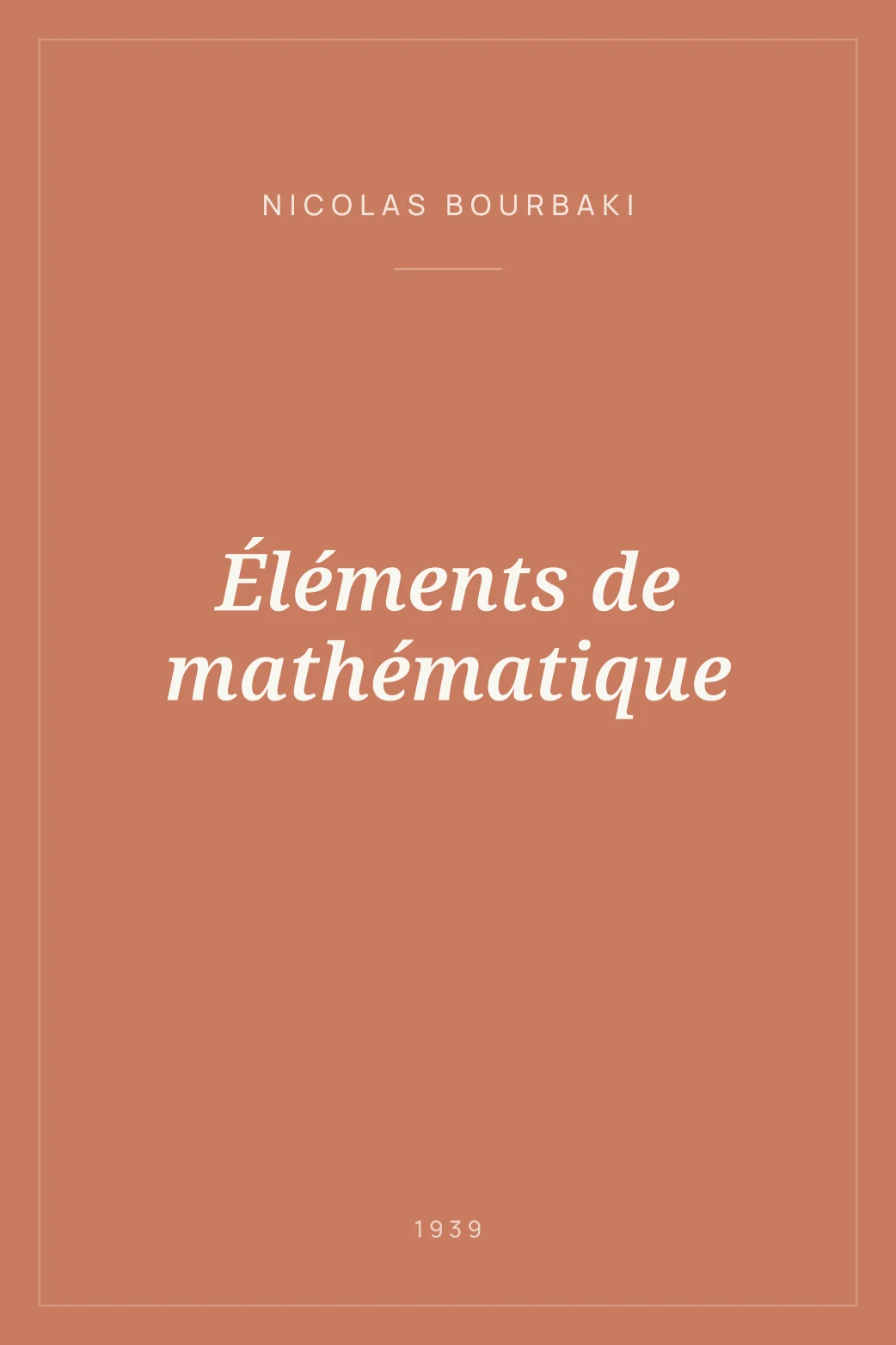 Portada de Éléments de mathématique