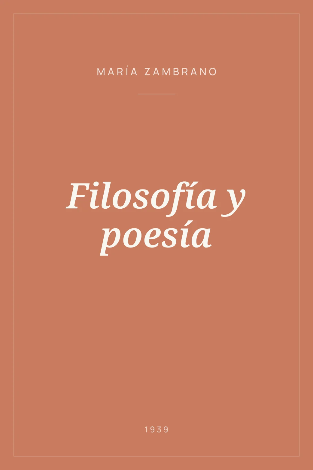 Portada de Filosofía y poesía