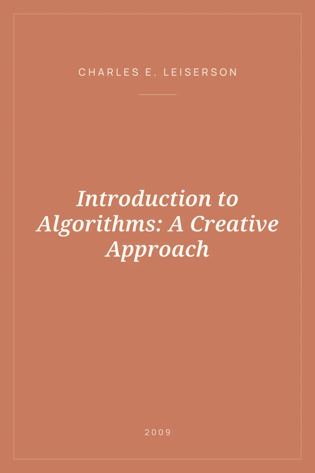 Portada de Introduction to Algorithms: A Creative Approach