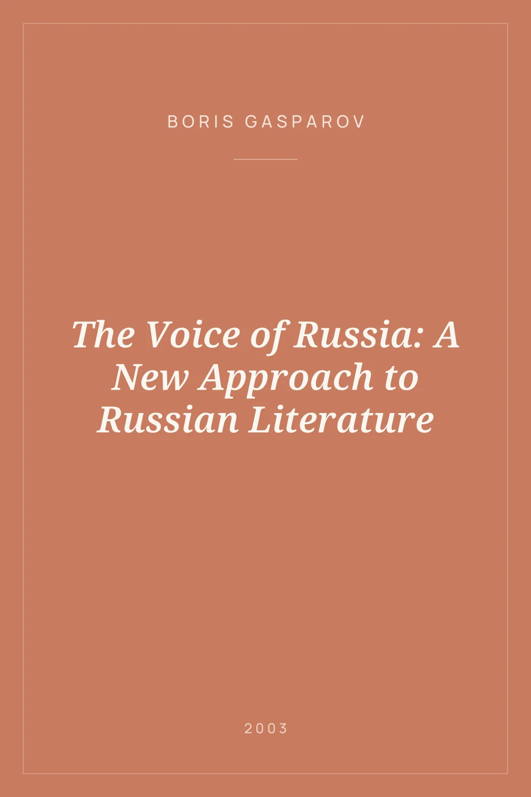 Portada de The Voice of Russia: A New Approach to Russian Literature