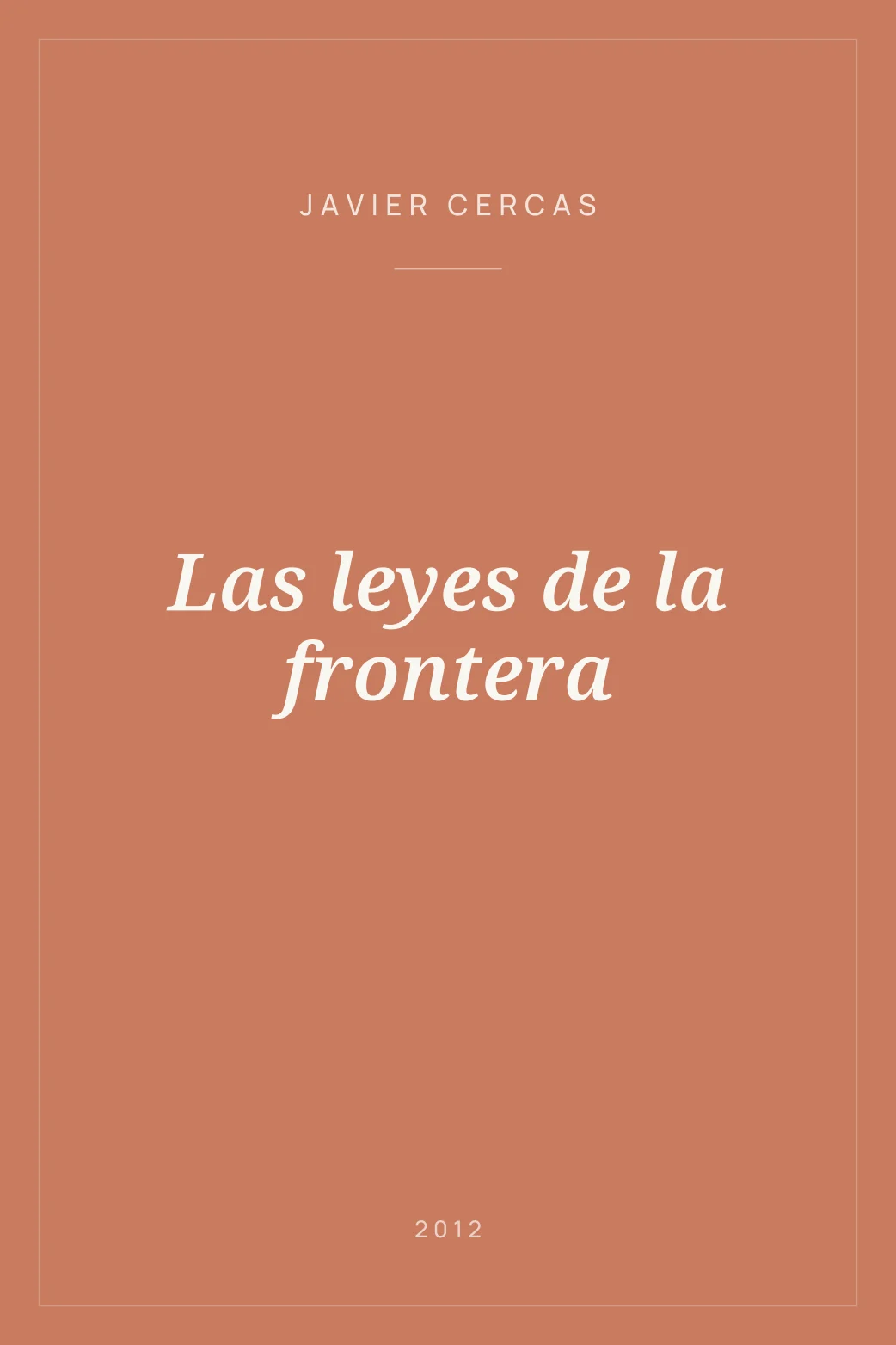 Portada de Las leyes de la frontera