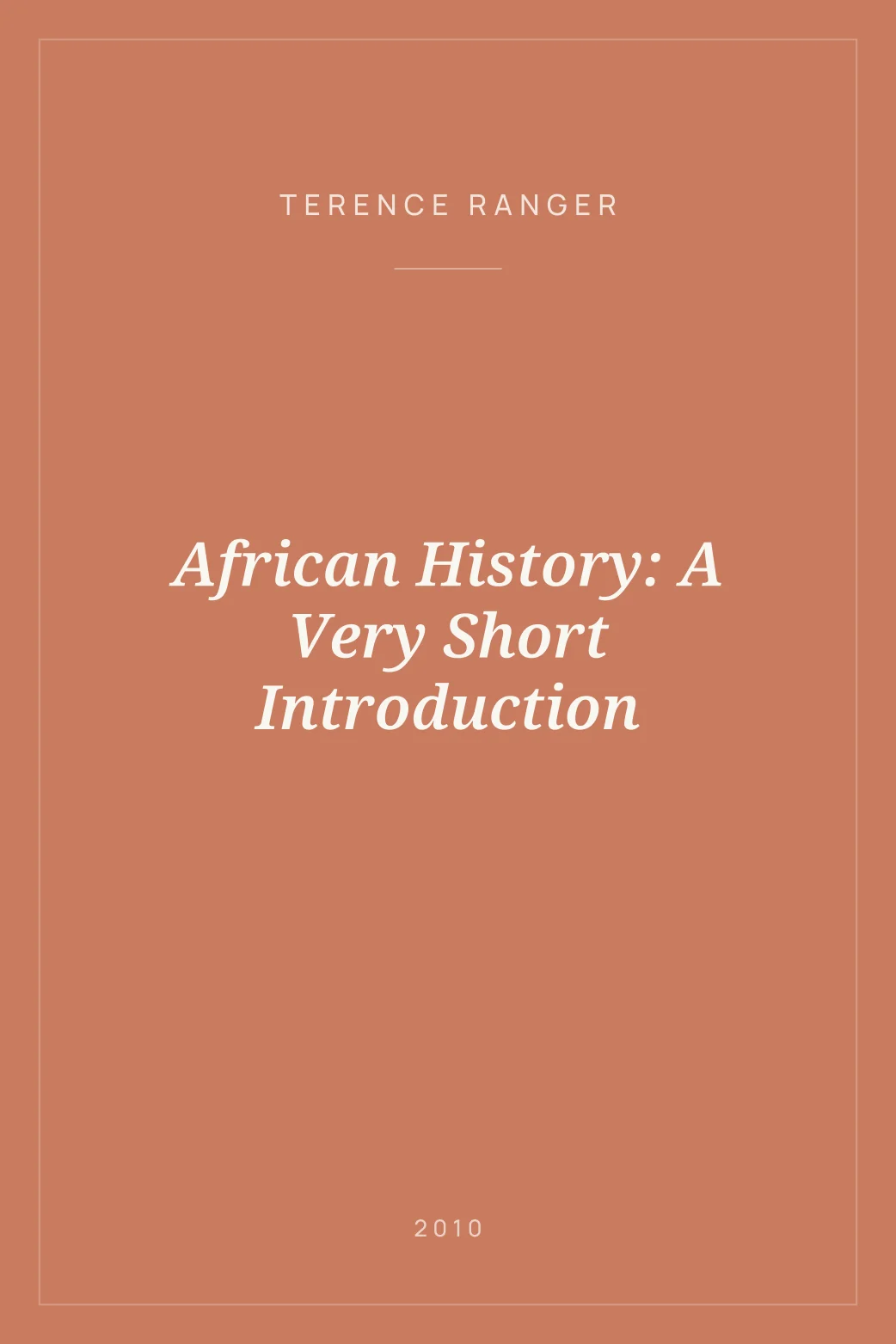 Portada de African History: A Very Short Introduction