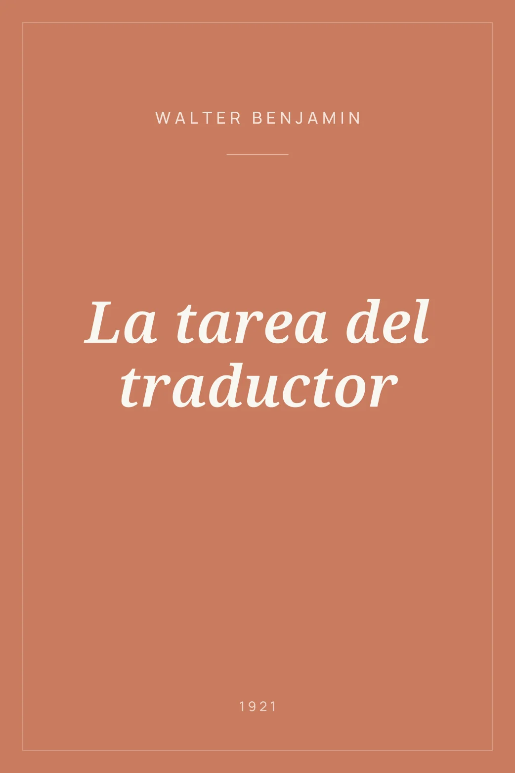 Portada de La tarea del traductor