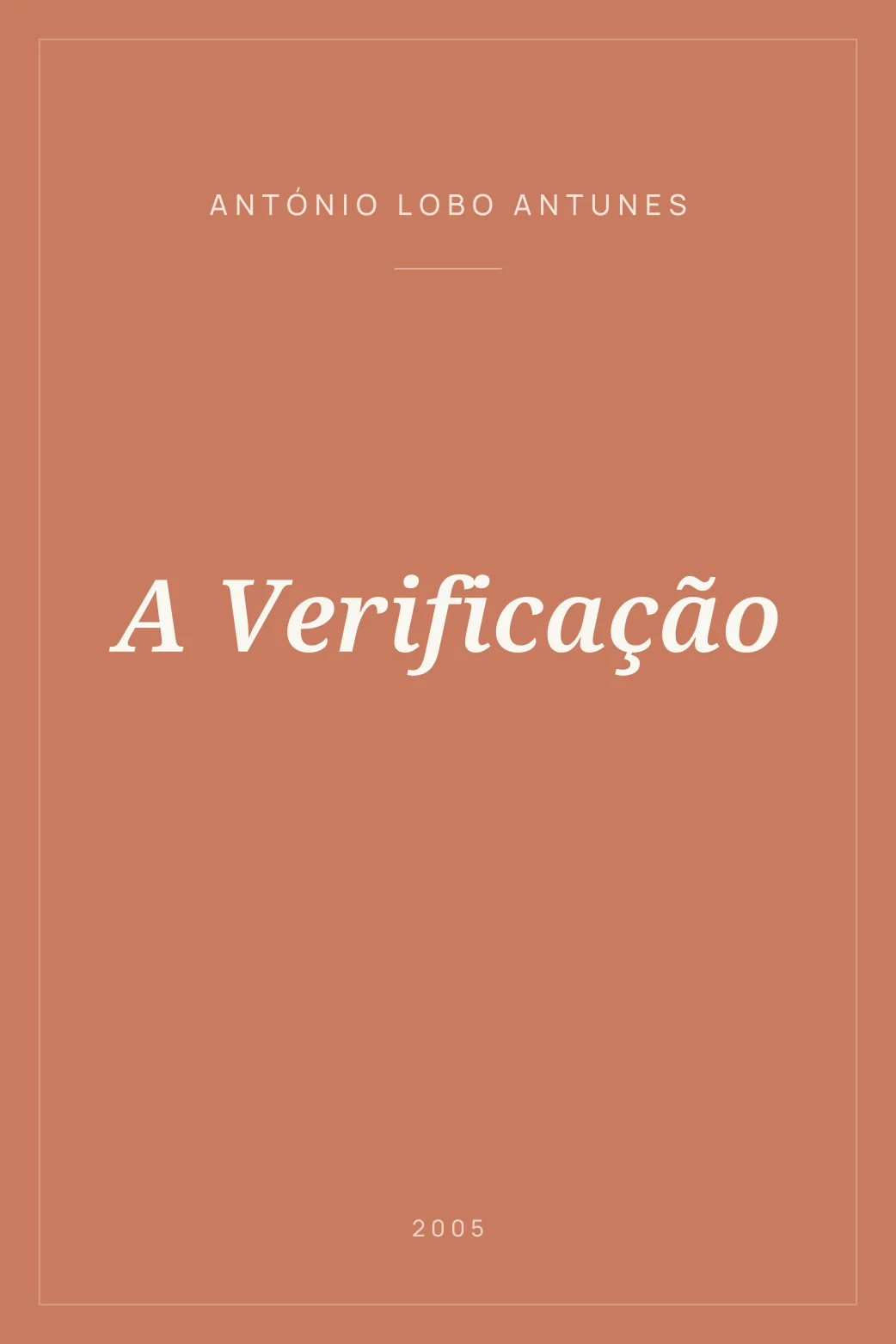 Portada de A Verificação