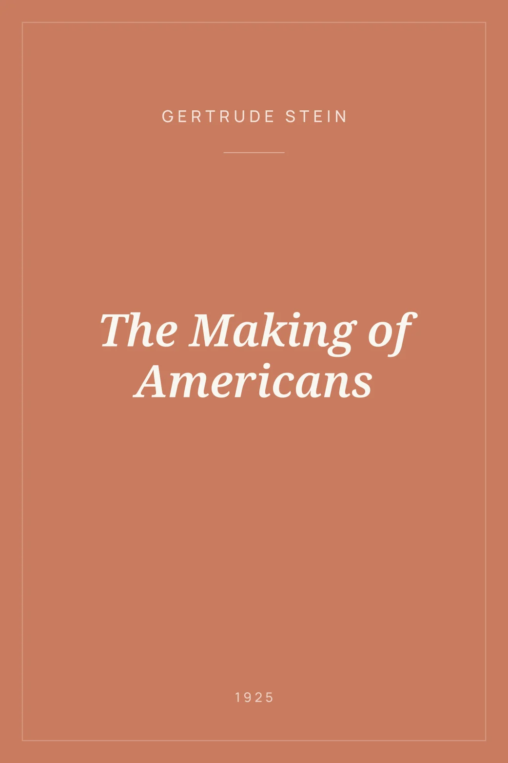 Portada de The Making of Americans