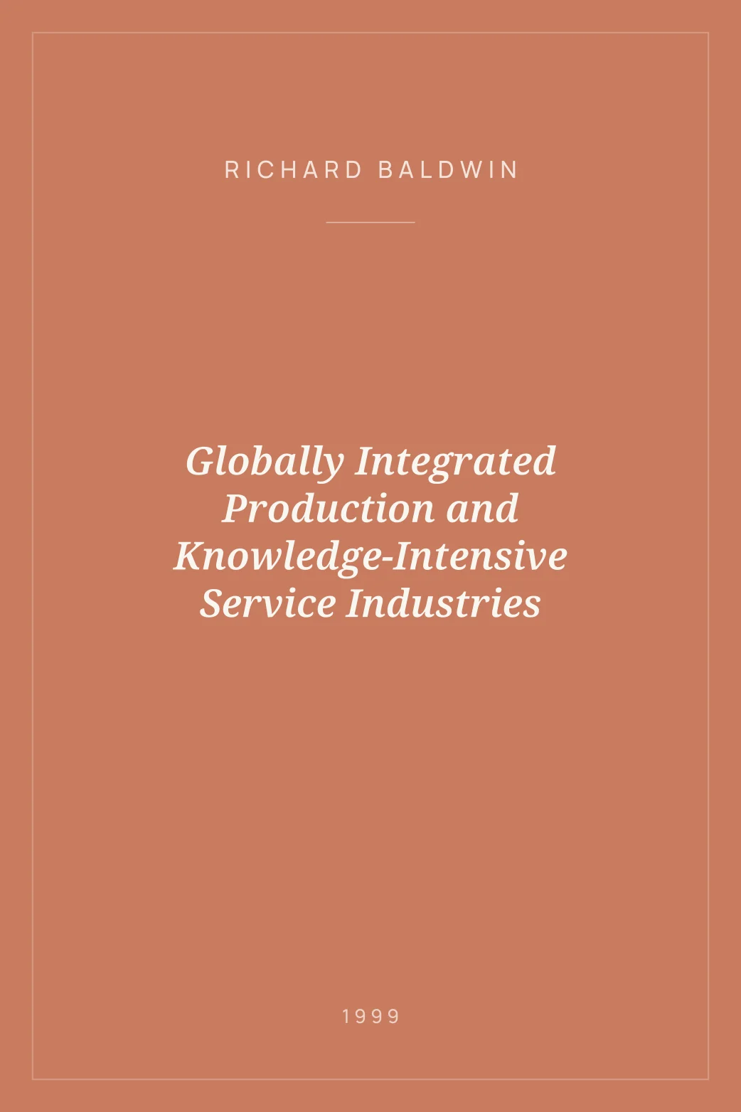 Portada de Globally Integrated Production and Knowledge-Intensive Service Industries