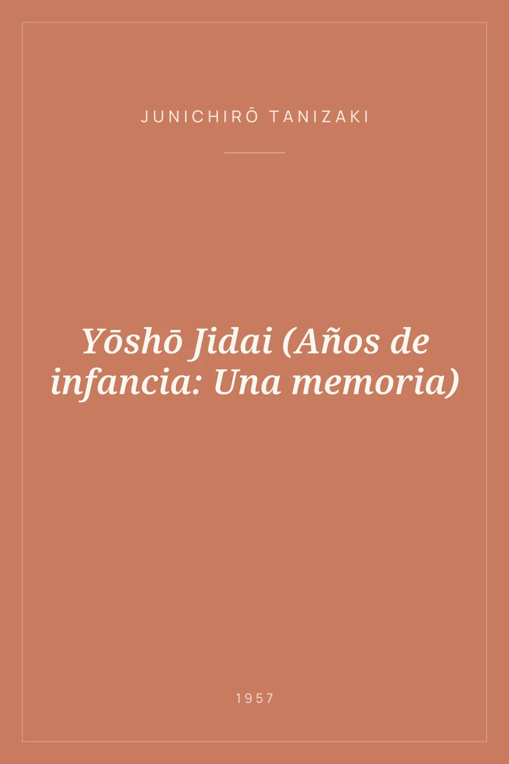 Portada de Yōshō Jidai (Años de infancia: Una memoria)