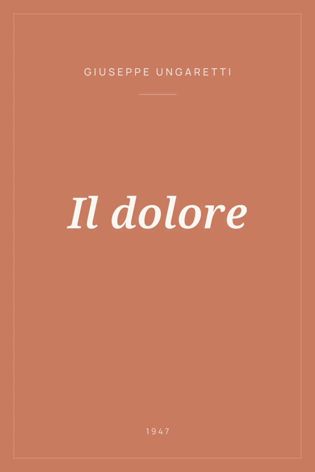 Portada de Il dolore