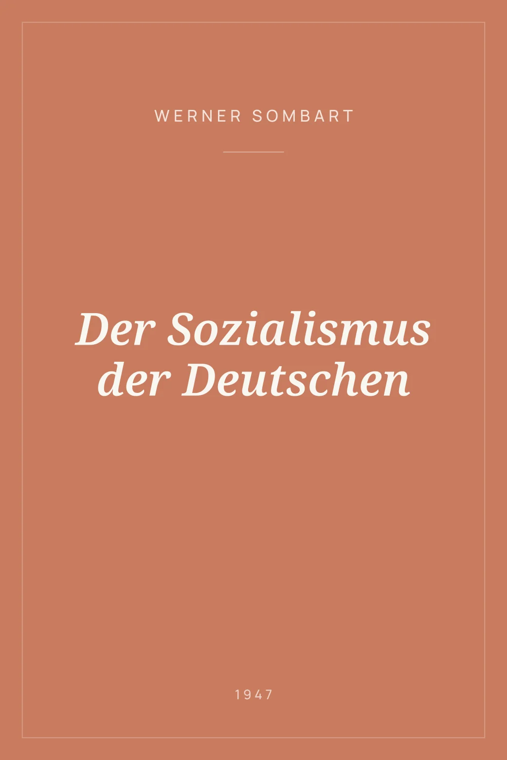 Portada de Der Sozialismus der Deutschen