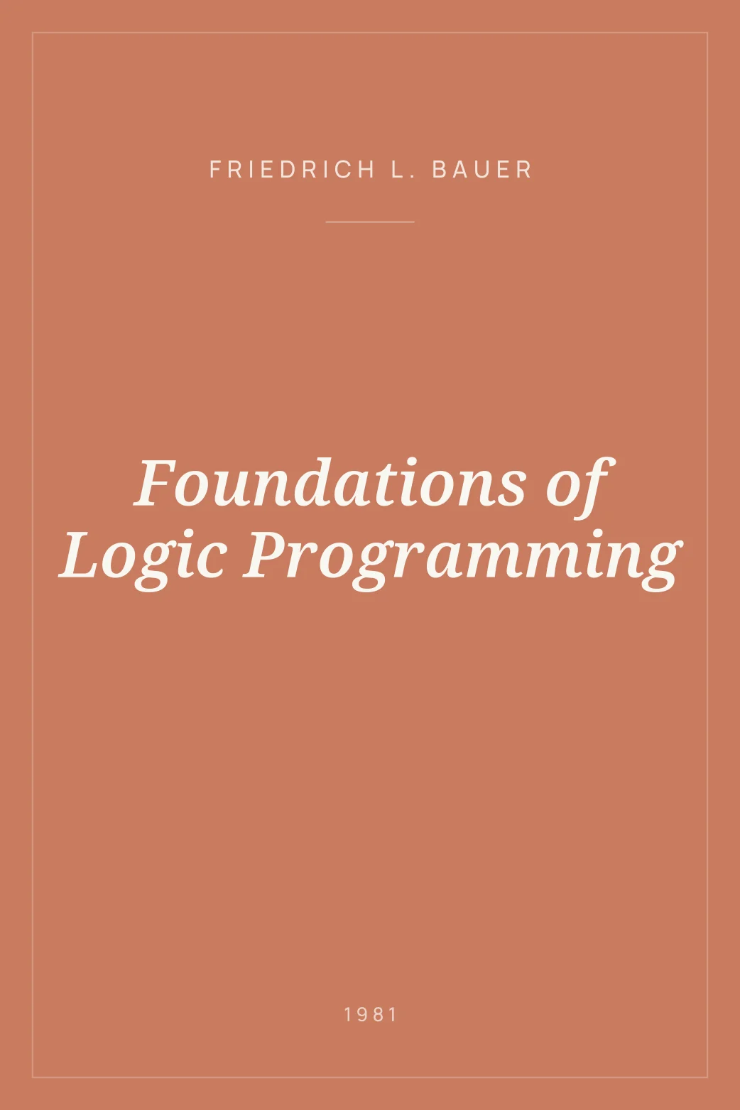 Portada de Foundations of Logic Programming
